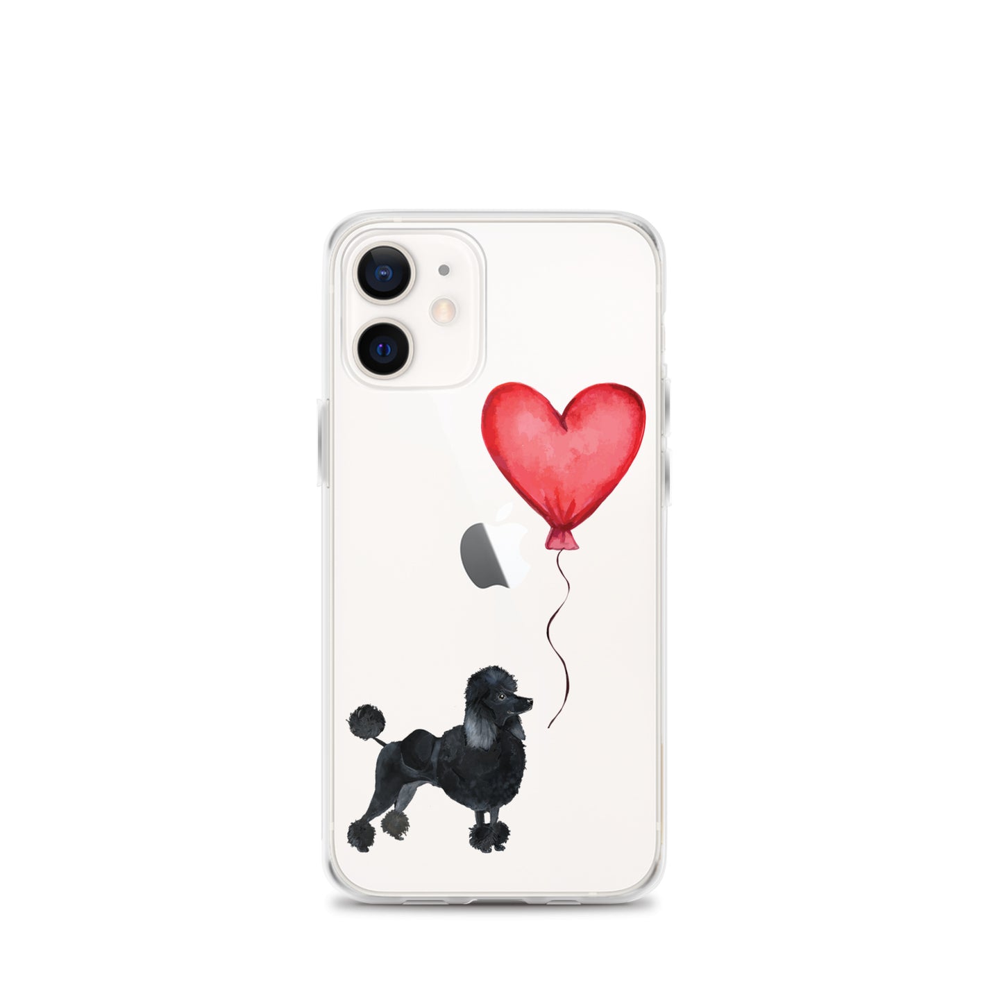 Dog with Balloon Black Poodle Clear Case for iPhone®