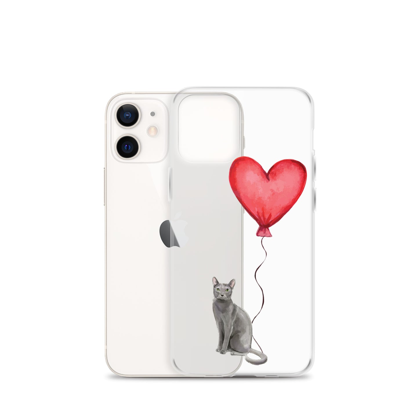 Cat with Balloon Blue Russian Clear Case for iPhone®