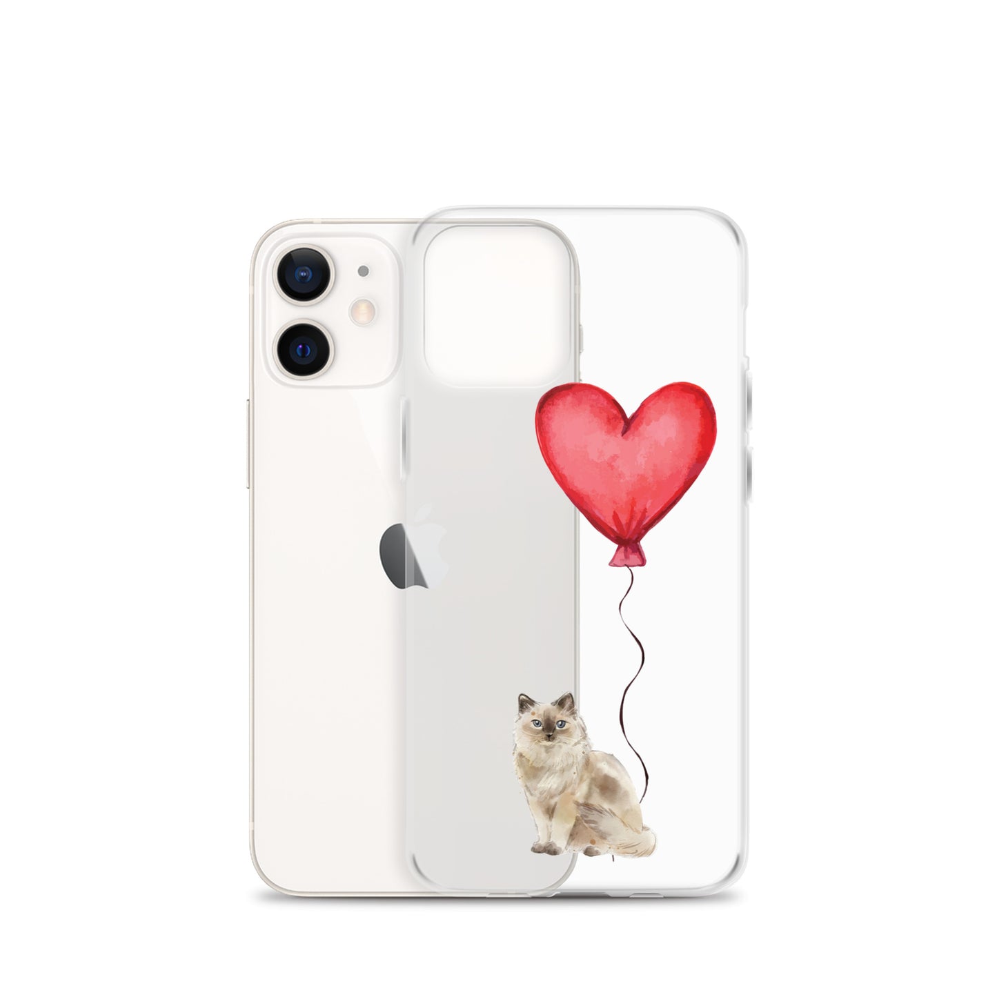 Cat with Balloons Ragdoll Clear Case for iPhone®