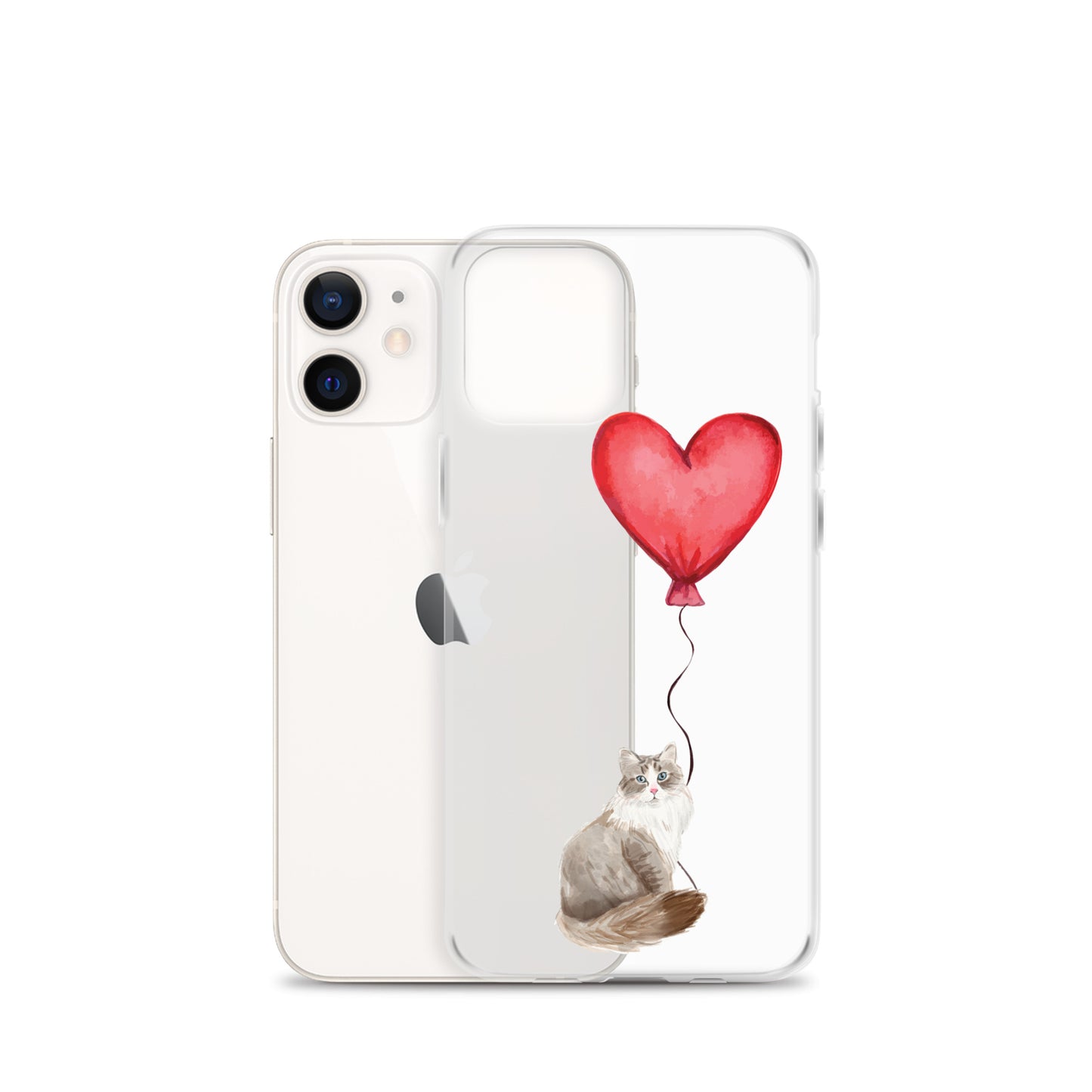 Cat with Balloon Siberian Clear Case for iPhone®