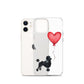 Dog with Balloon Black Poodle Clear Case for iPhone®