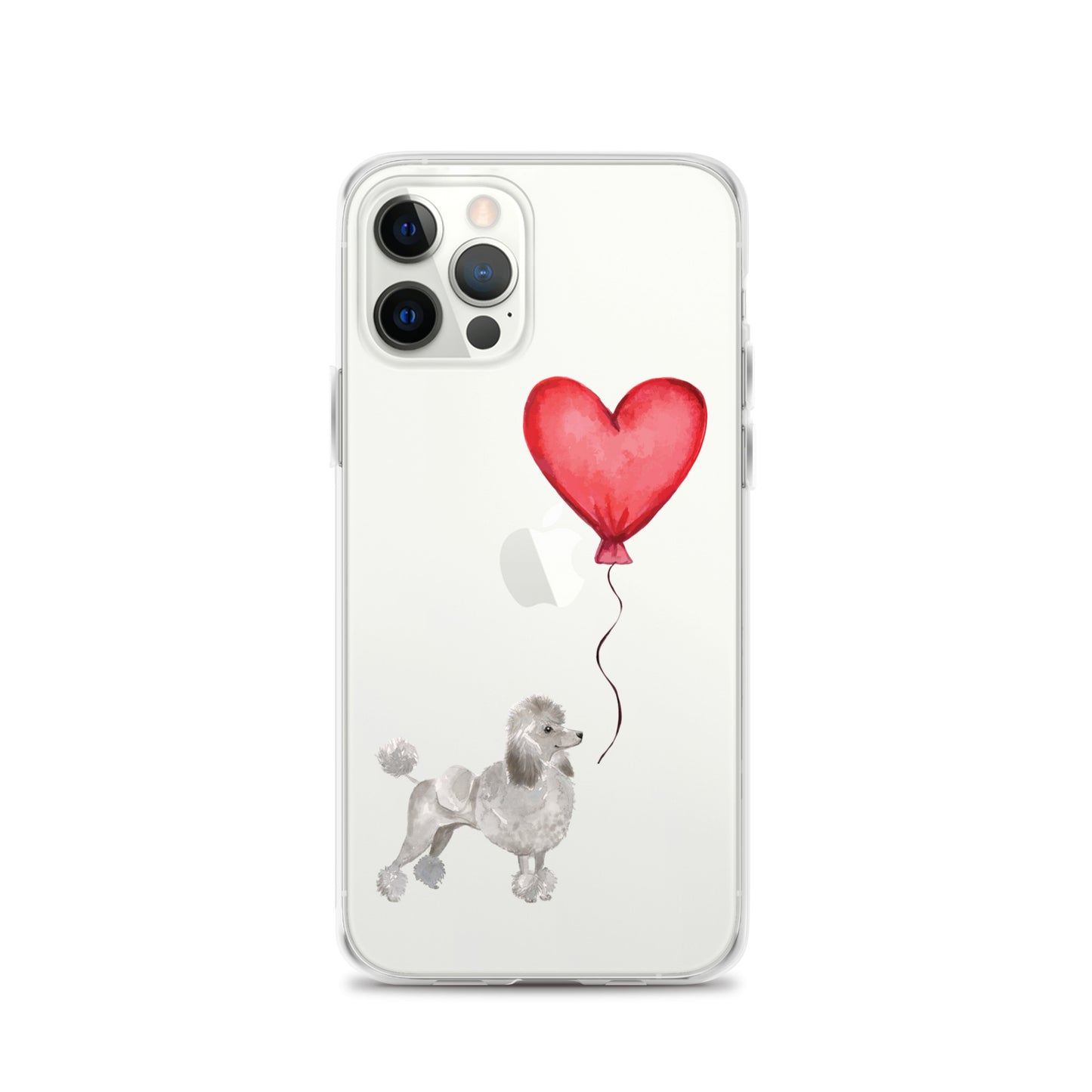 Dog with Balloon Grey Poodle Clear Case for iPhone®