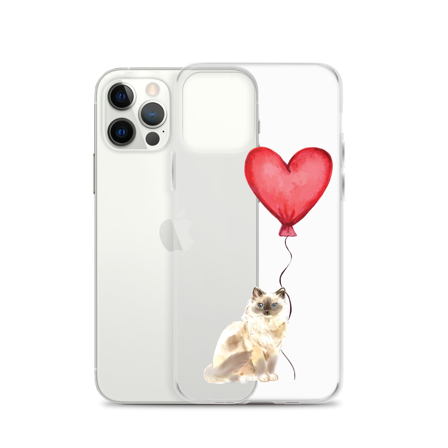 Cat with Balloon Blonde Birman Clear Case for iPhone®