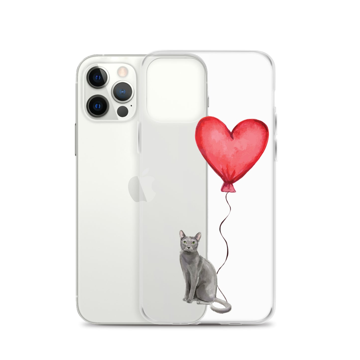 Cat with Balloon Blue Russian Clear Case for iPhone®