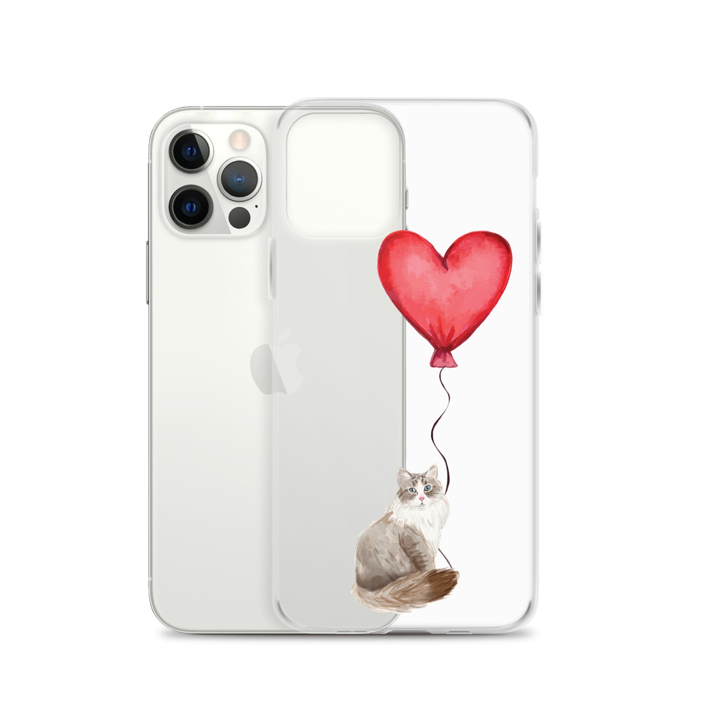 Cat with Balloon Siberian Clear Case for iPhone®