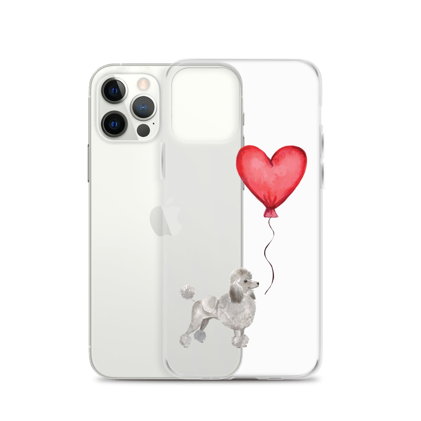 Dog with Balloon Grey Poodle Clear Case for iPhone®