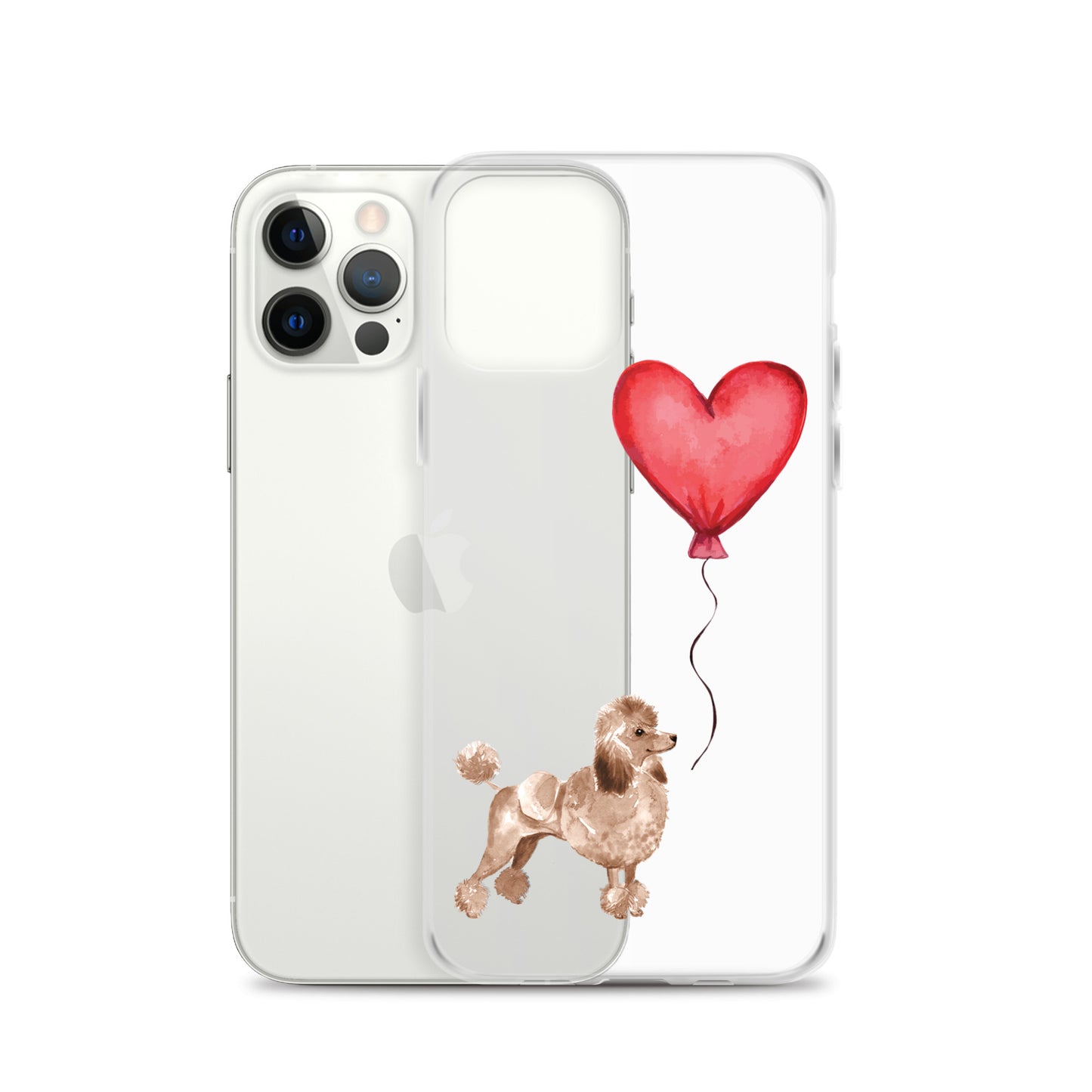 Dog with Balloon Brown Poodle Clear Case for iPhone®