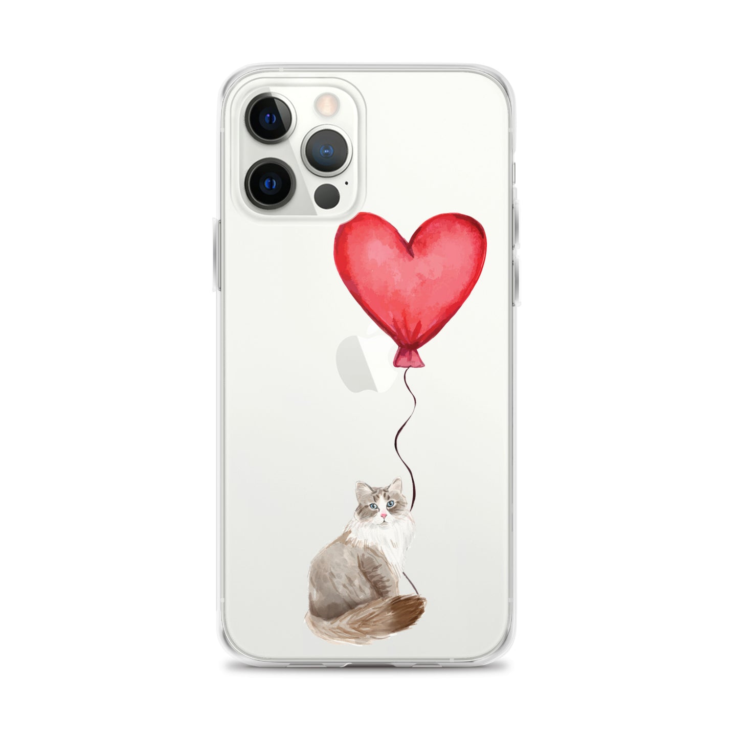 Cat with Balloon Siberian Clear Case for iPhone®