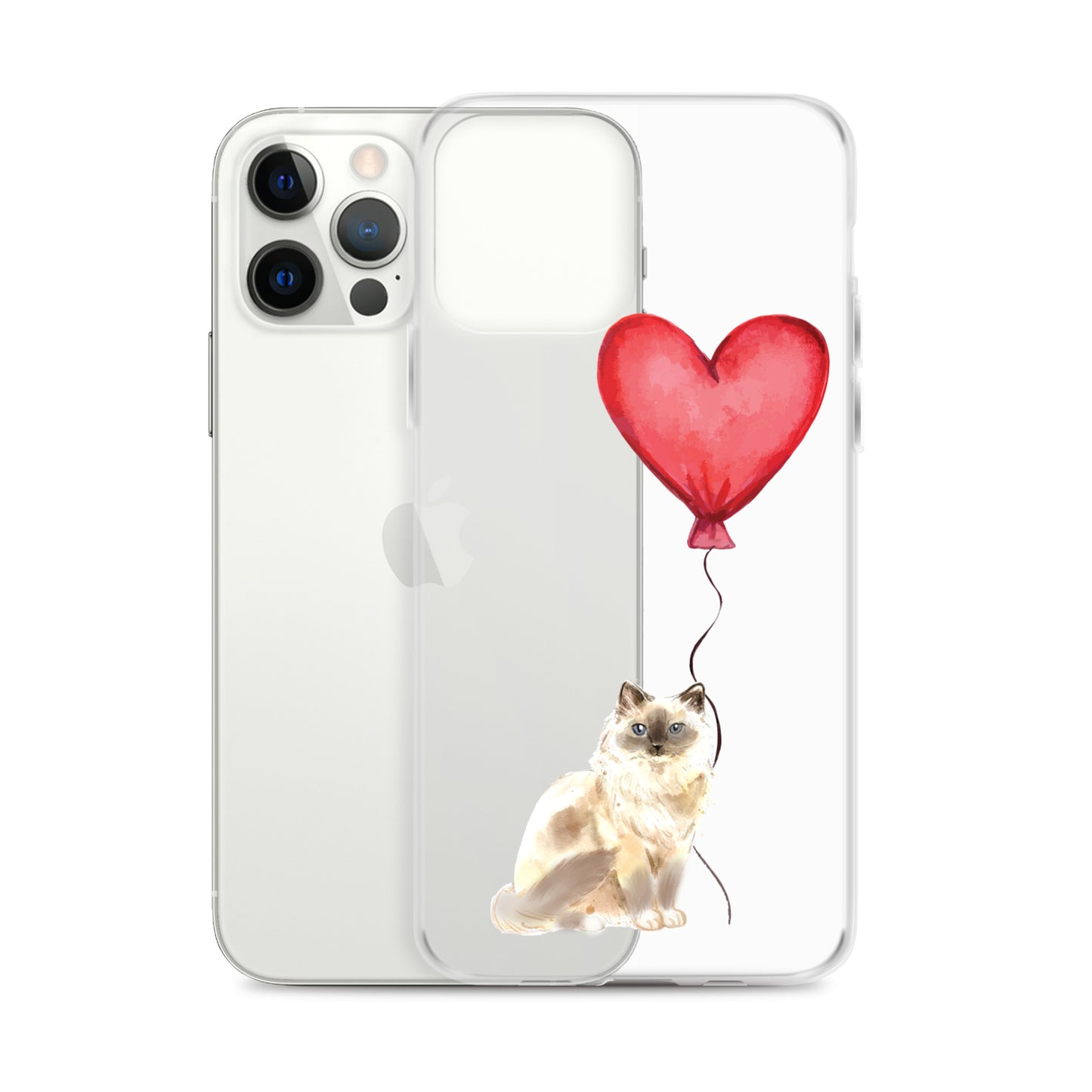 Cat with Balloon Blonde Birman Clear Case for iPhone®