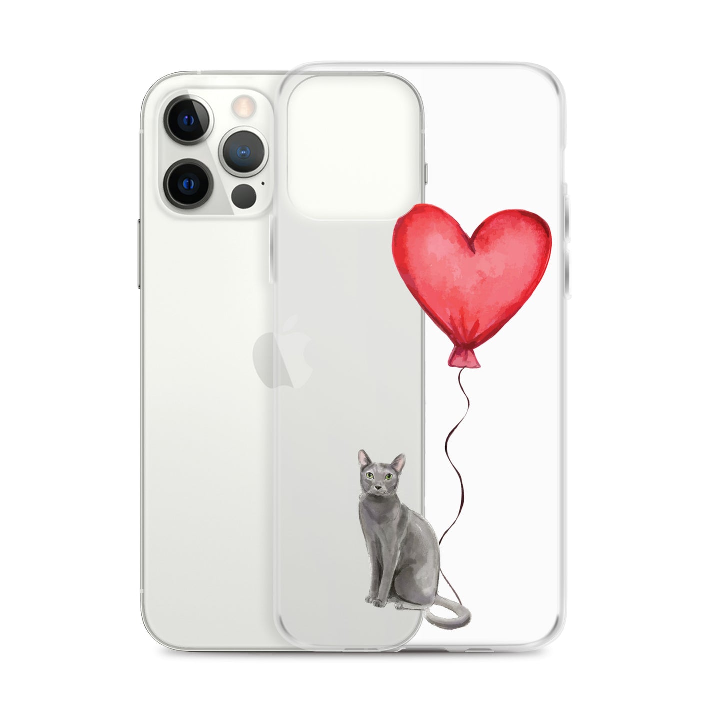 Cat with Balloon Blue Russian Clear Case for iPhone®