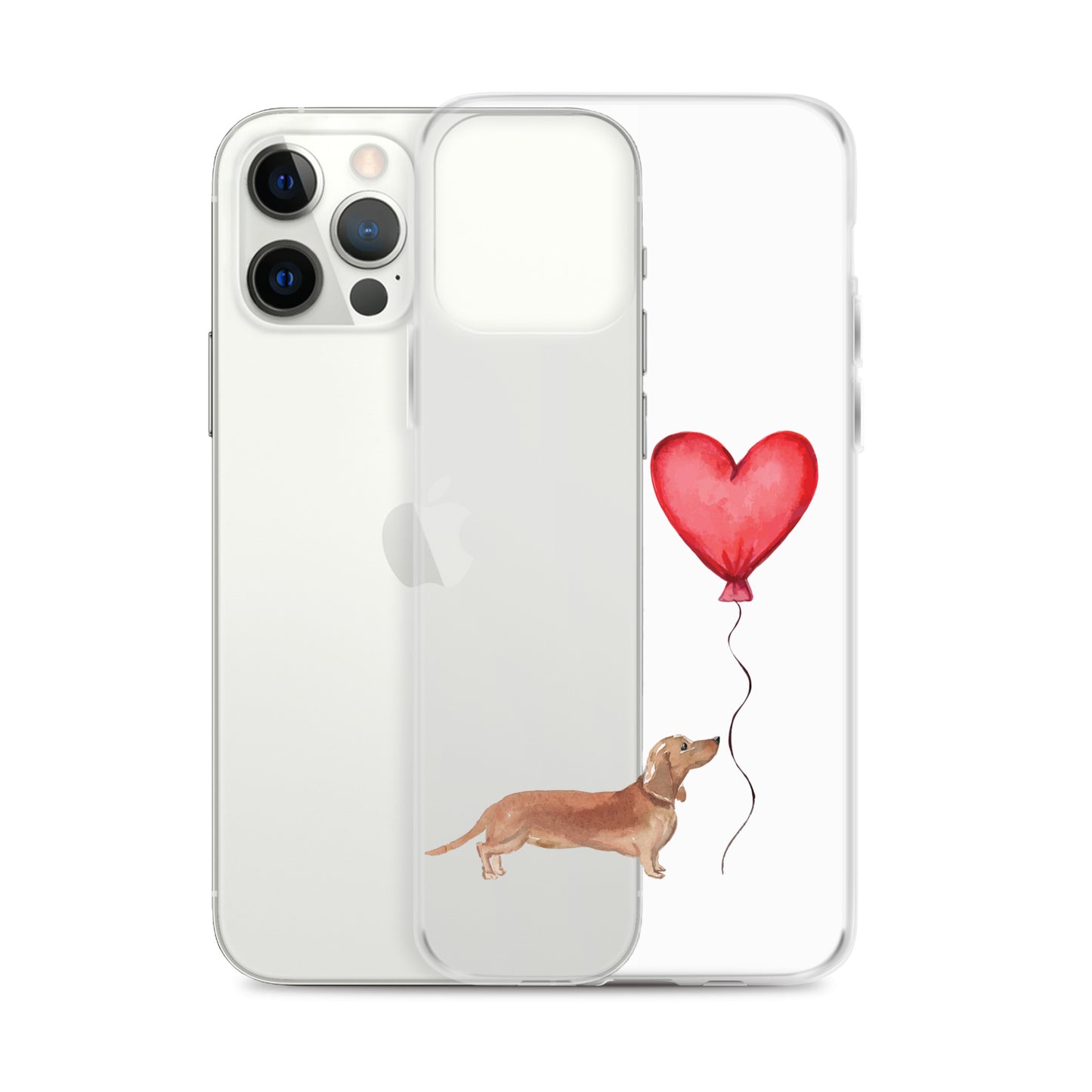 Dog with Balloon Tan Dachshund Clear Case for iPhone®