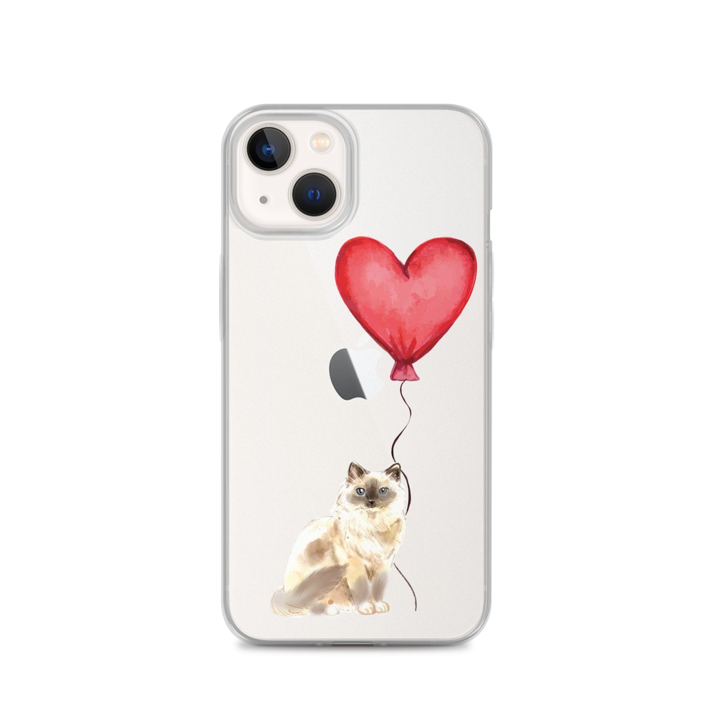 Cat with Balloon Blonde Birman Clear Case for iPhone®