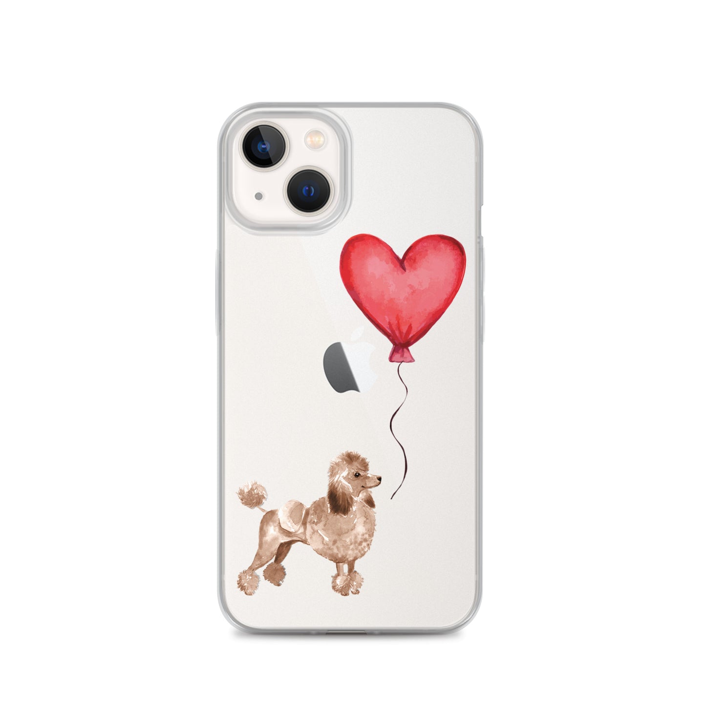 Dog with Balloon Brown Poodle Clear Case for iPhone®