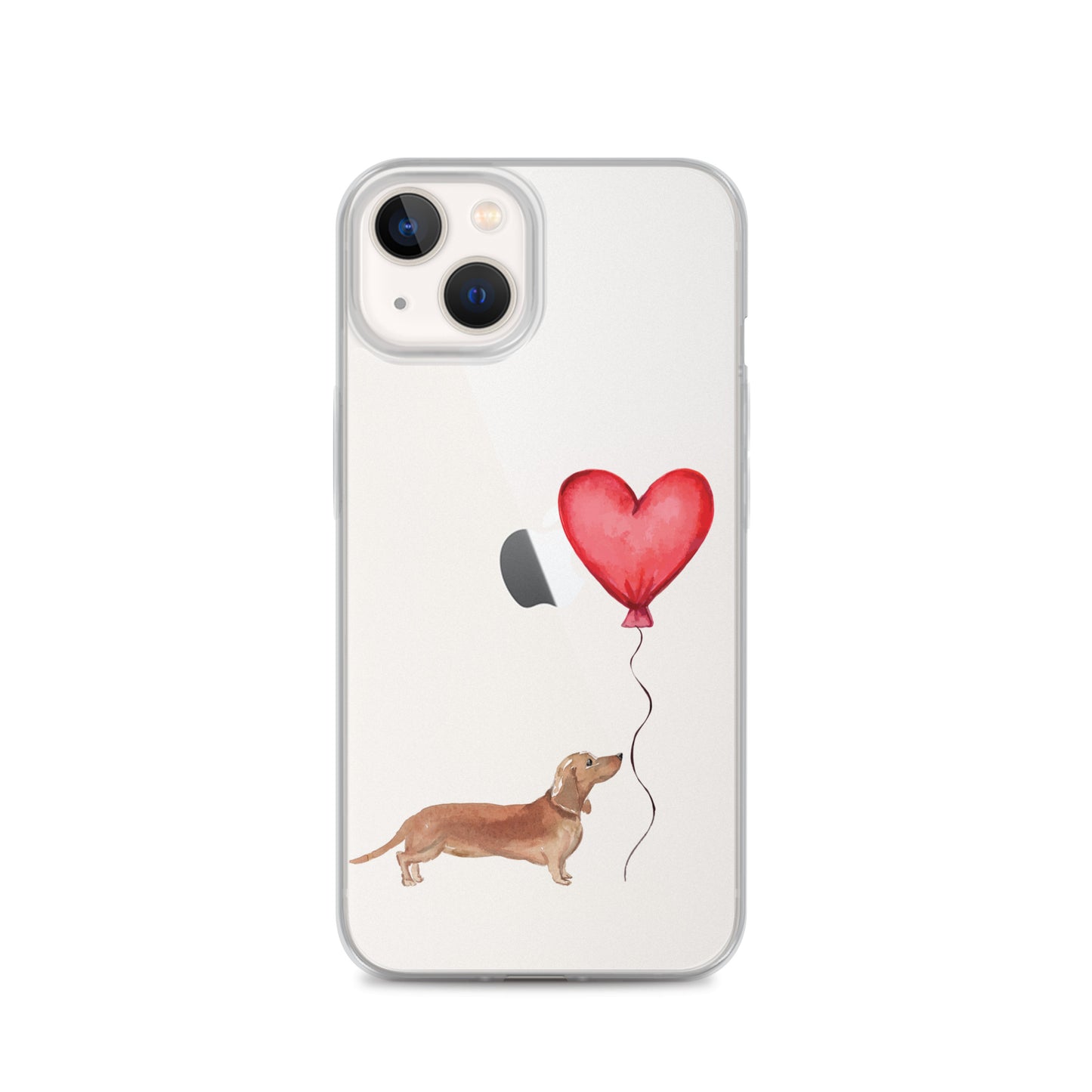 Dog with Balloon Tan Dachshund Clear Case for iPhone®