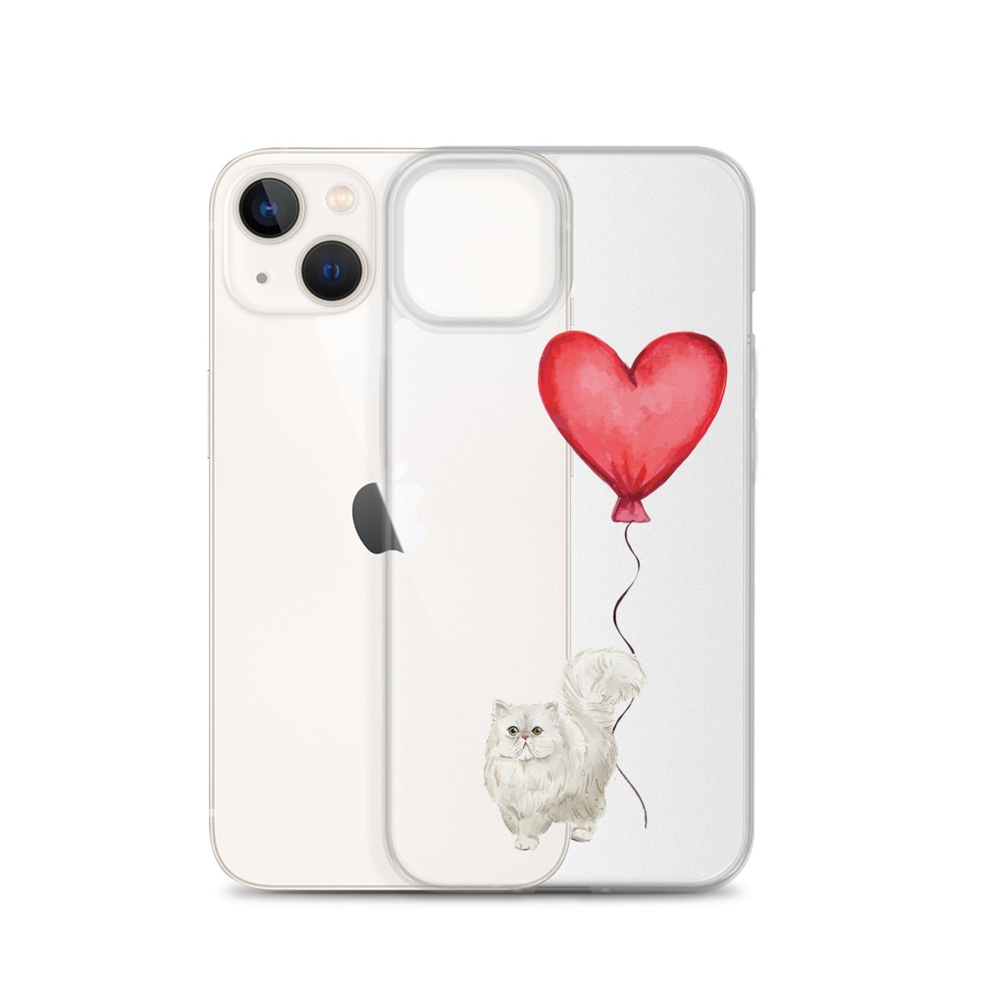 Cat with Balloon Persian Clear Case for iPhone®