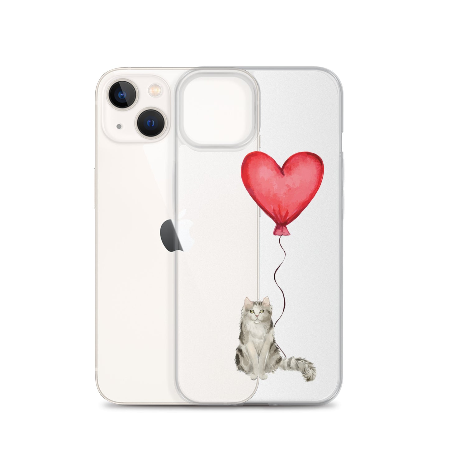 Cat with Balloon Ragamuffin Clear Case for iPhone®