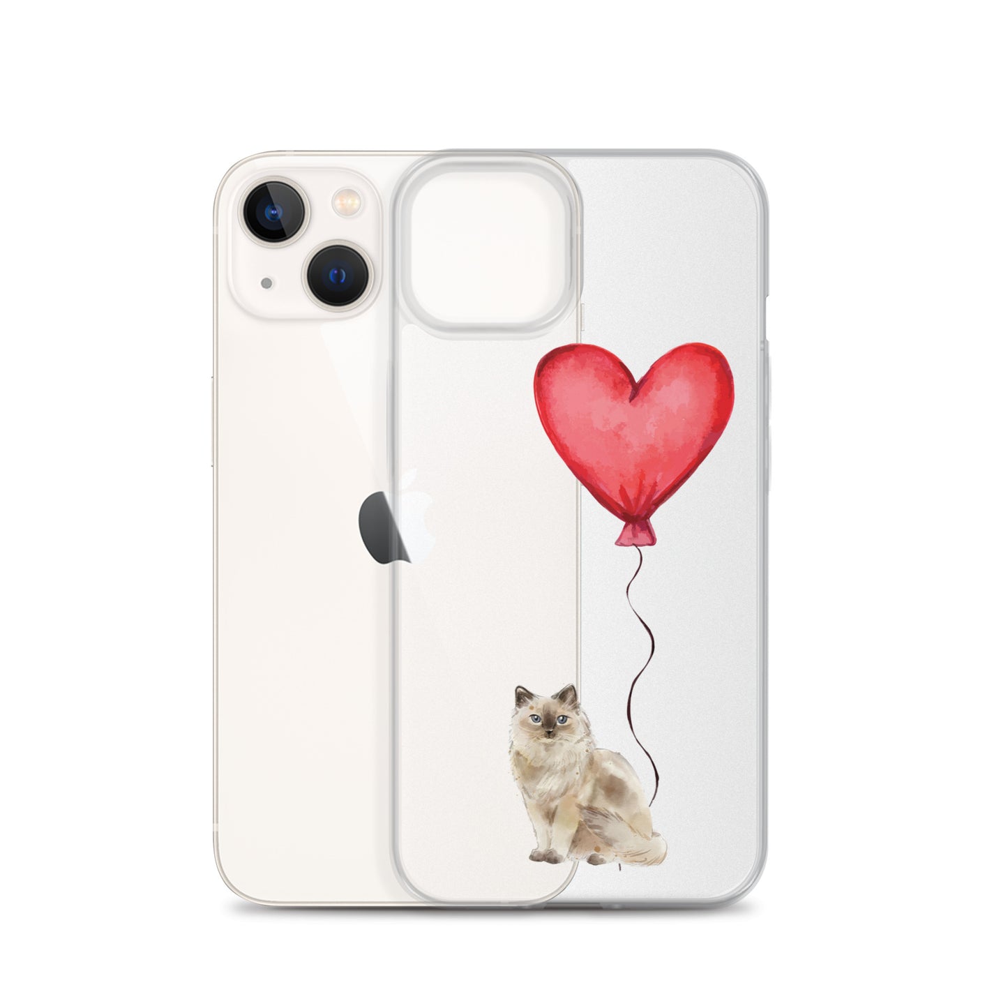 Cat with Balloons Ragdoll Clear Case for iPhone®