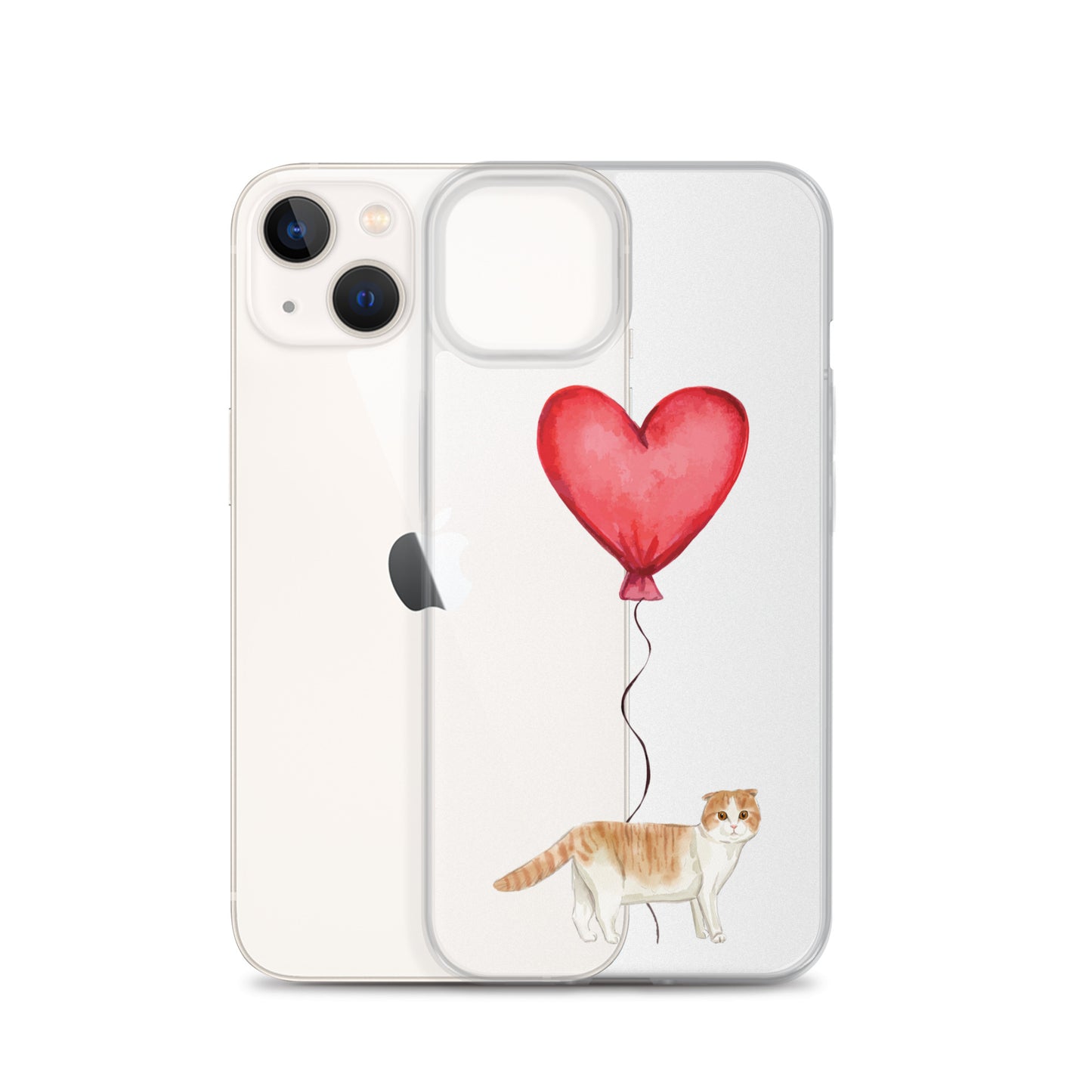 Cat with Balloon Scottish Fold Clear Case for iPhone®