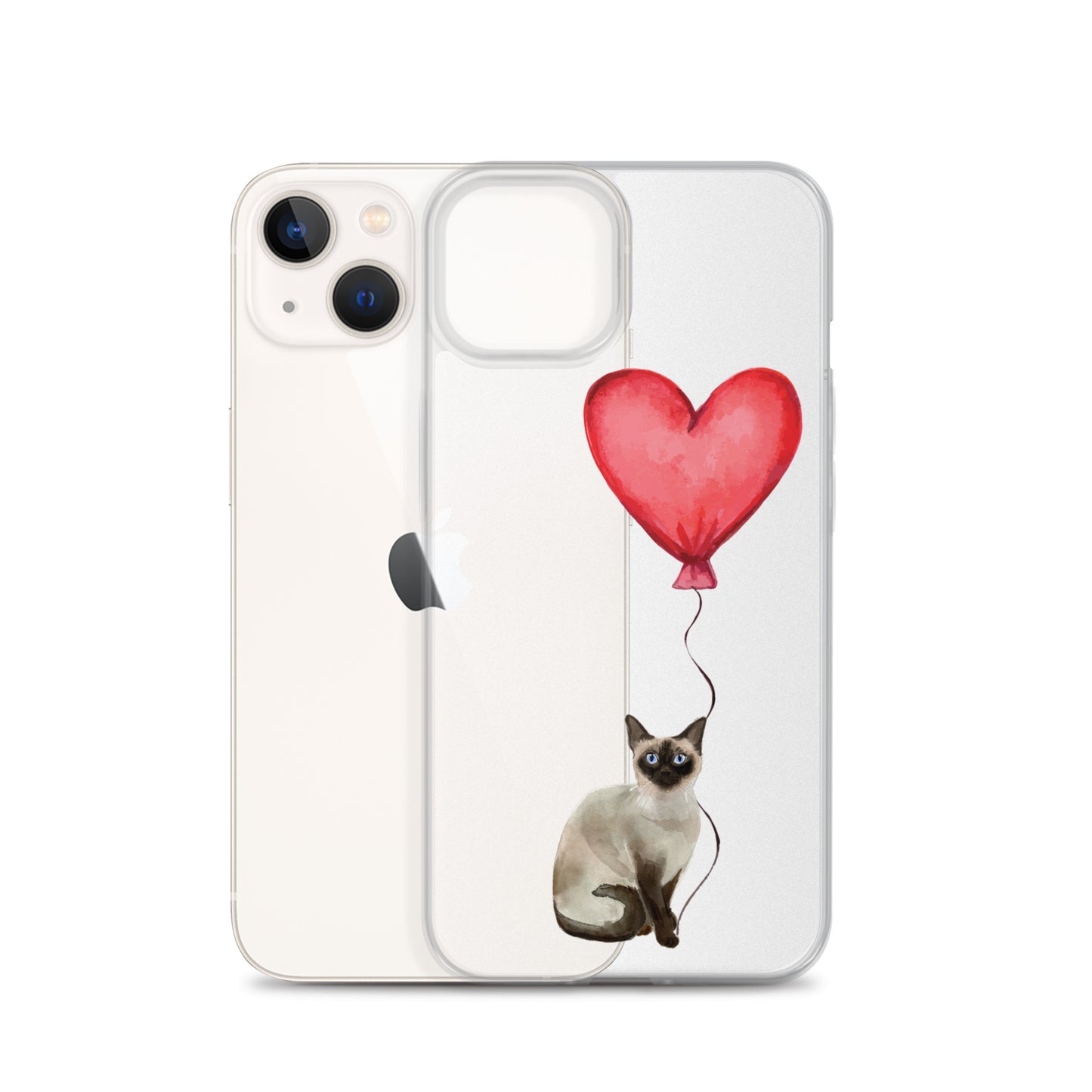 Cat with Balloon Siamese Clear Case for iPhone®