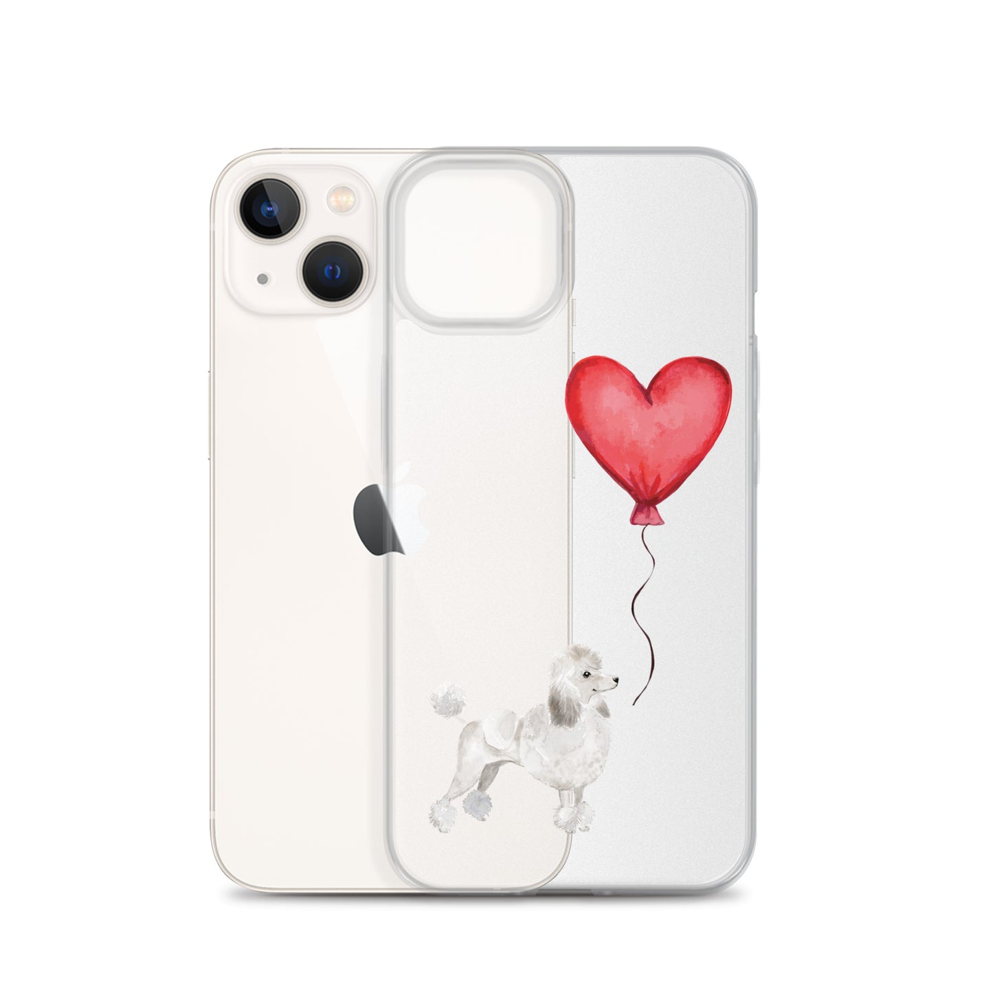 Dog with Balloon White Poodle Clear Case for iPhone®