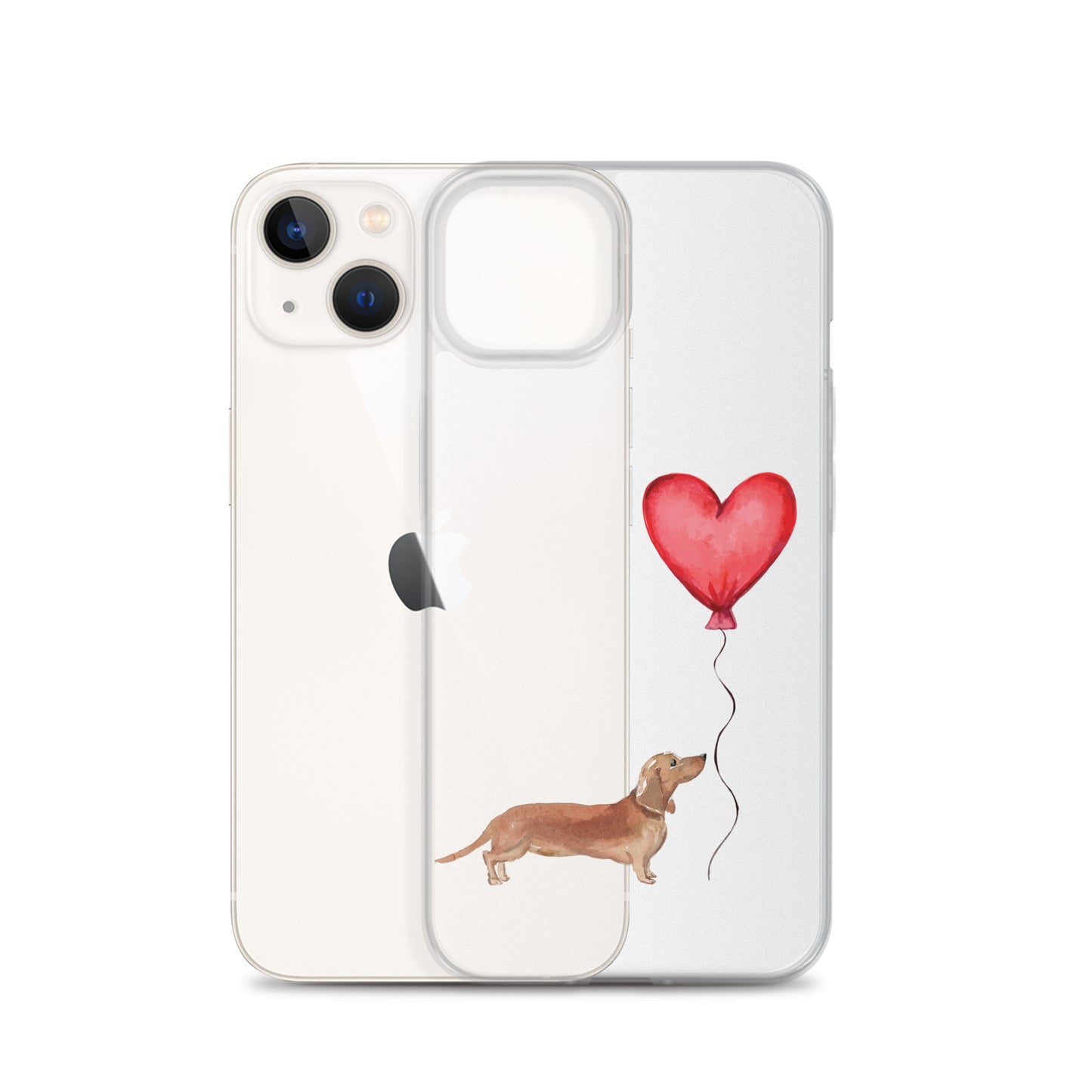 Dog with Balloon Tan Dachshund Clear Case for iPhone®