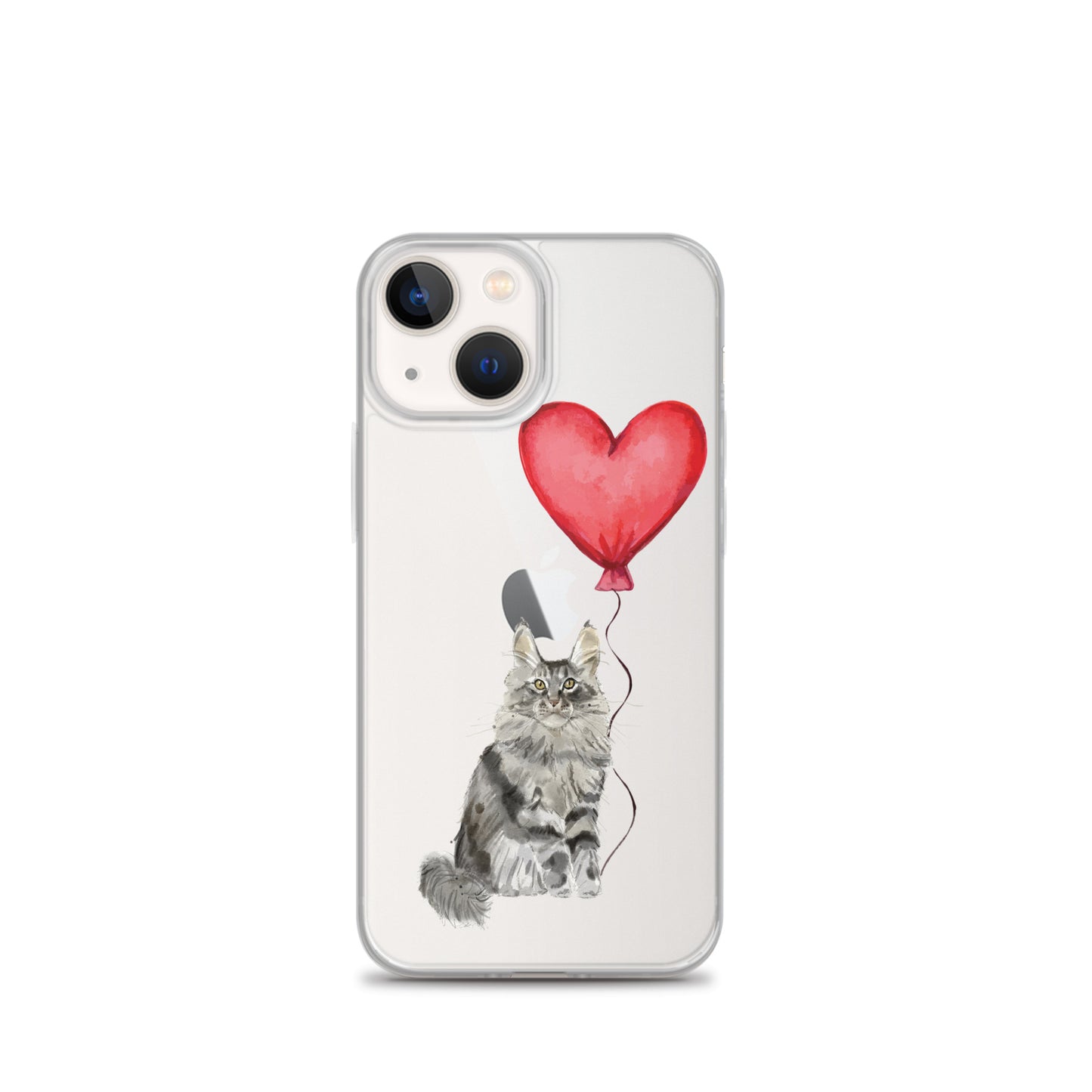 Cat with Balloon Maine Coon Clear Case for iPhone®