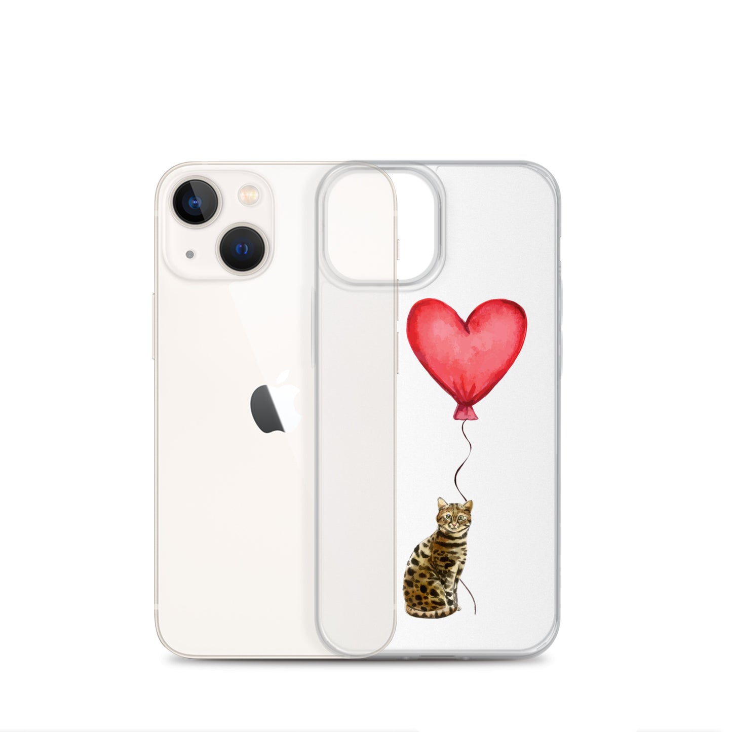 Cat with Balloon Bengal Clear Case for iPhone®