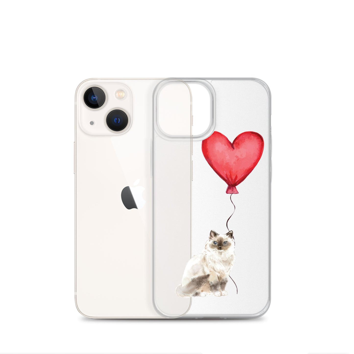 Cat with Balloon Birman Clear Case for iPhone®