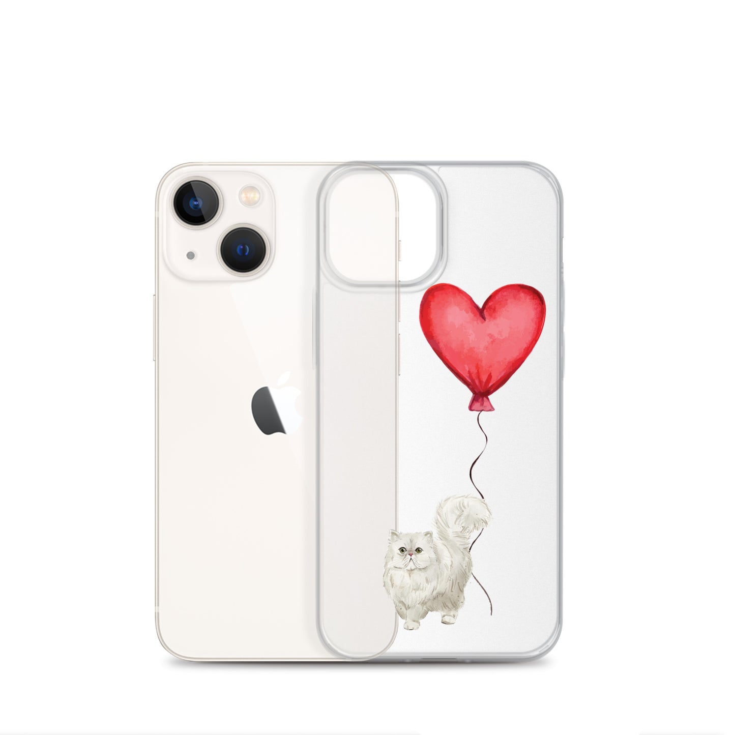 Cat with Balloon Persian Clear Case for iPhone®