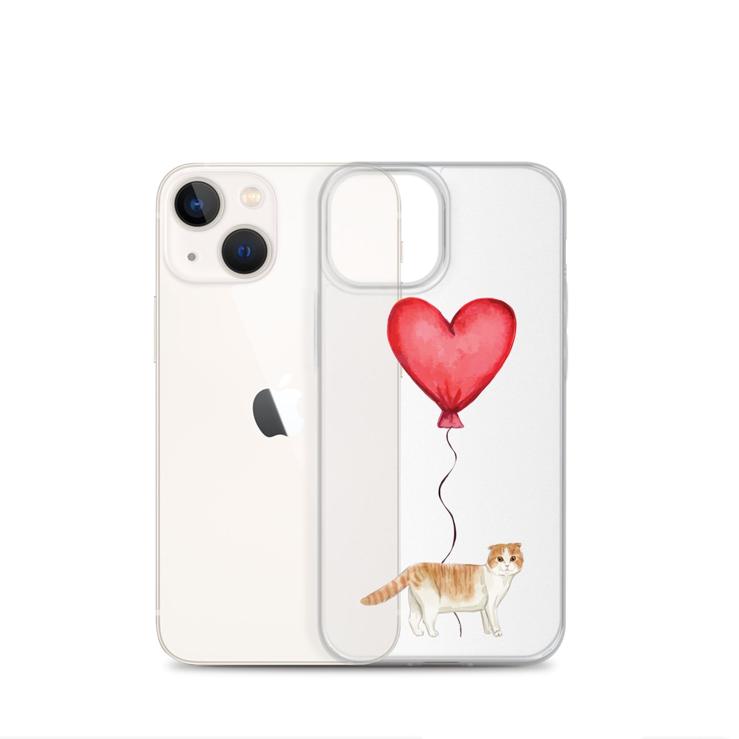 Cat with Balloon Scottish Fold Clear Case for iPhone®