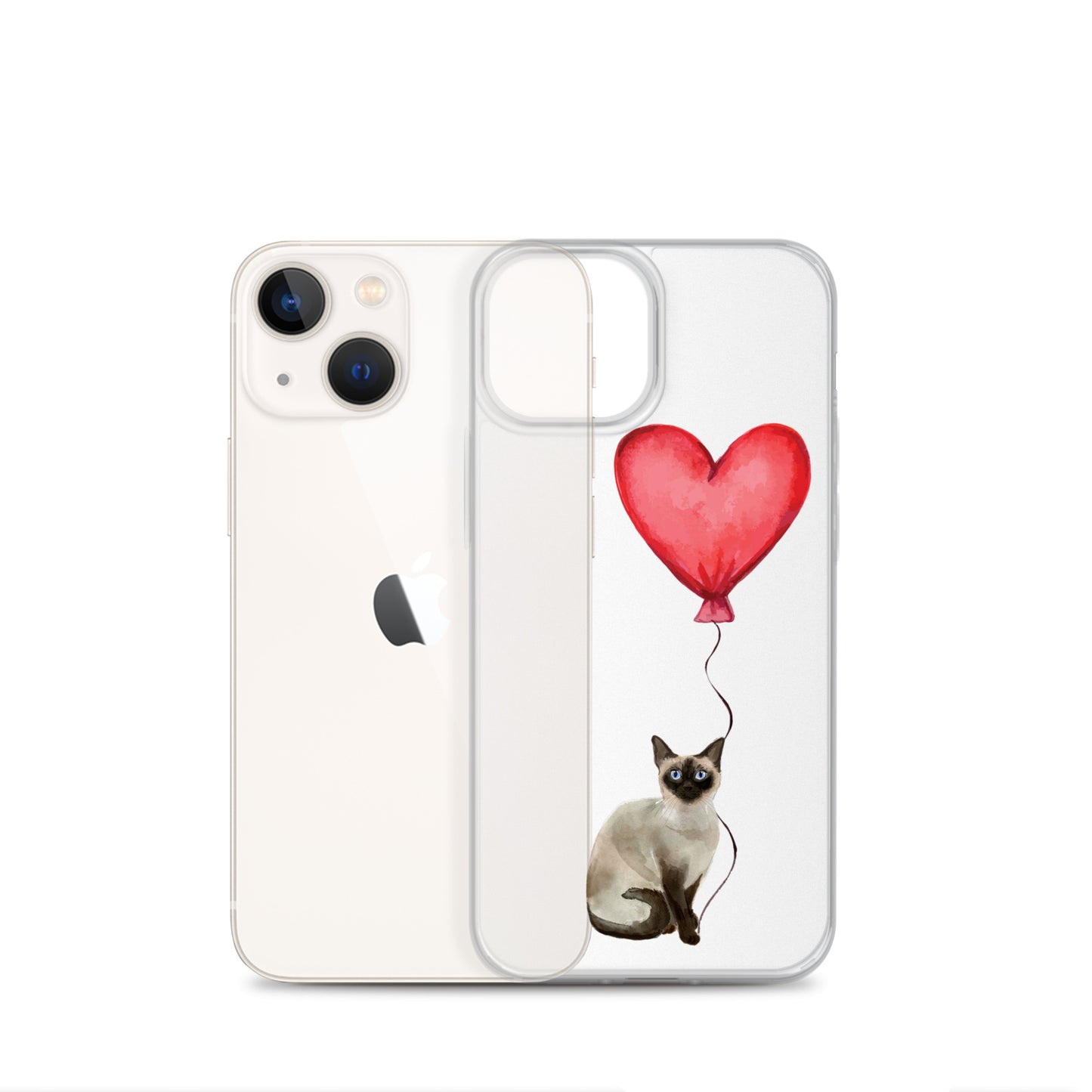 Cat with Balloon Siamese Clear Case for iPhone®