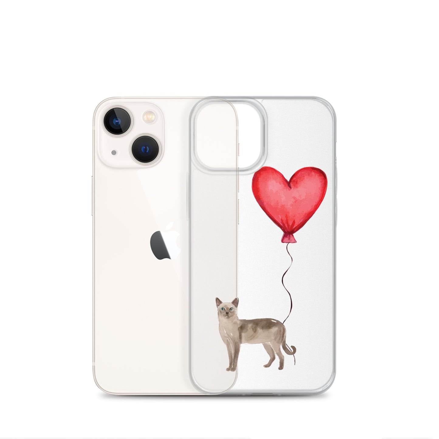 Cat with Balloon Tonkinese Clear Case for iPhone®