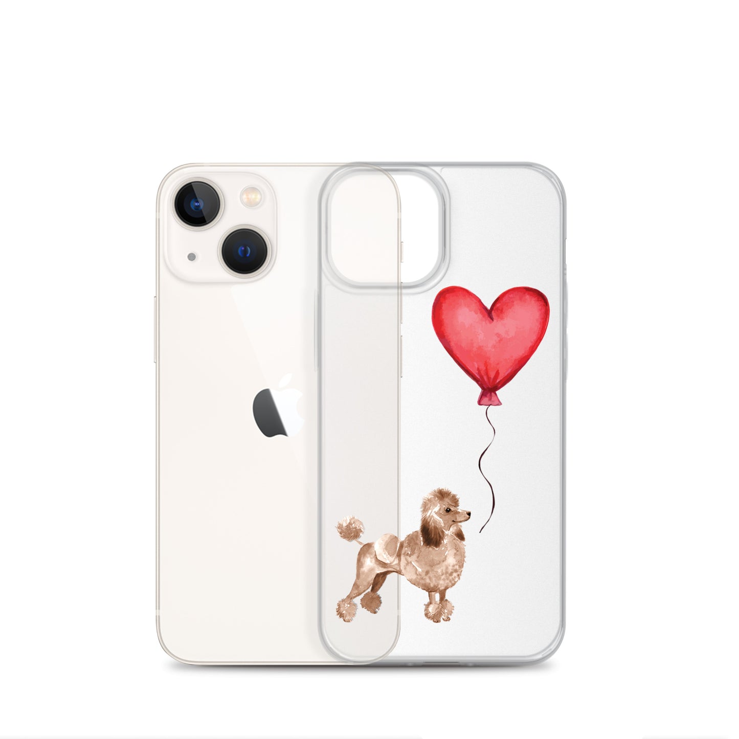 Dog with Balloon Brown Poodle Clear Case for iPhone®