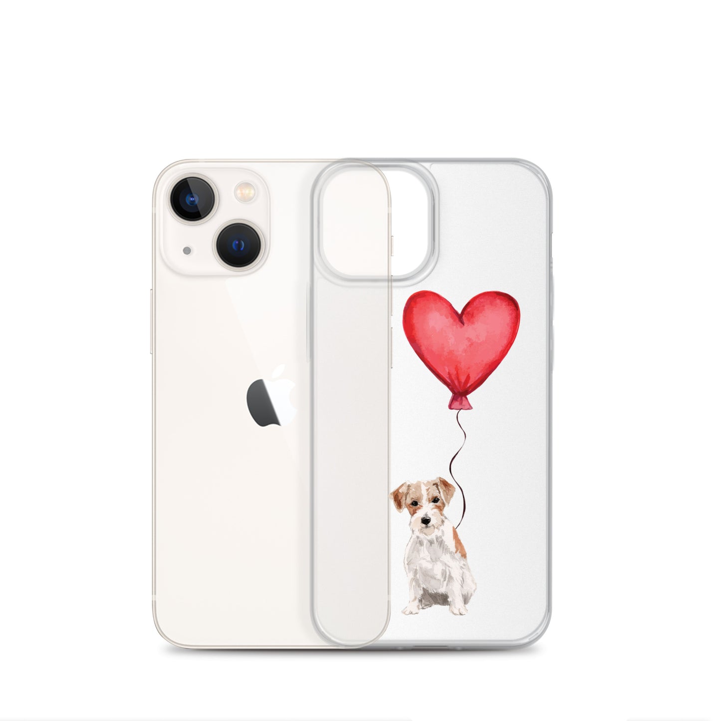 Dog with Balloon Wire Haired Jack Russell Clear Case for iPhone®