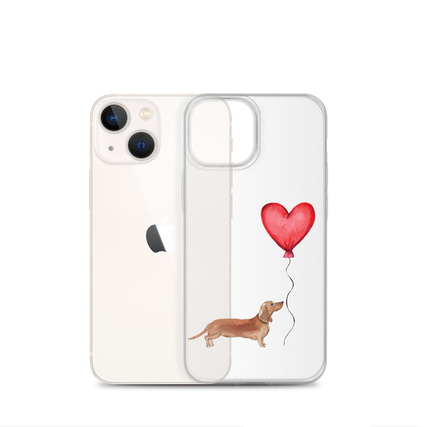 Dog with Balloon Tan Dachshund Clear Case for iPhone®