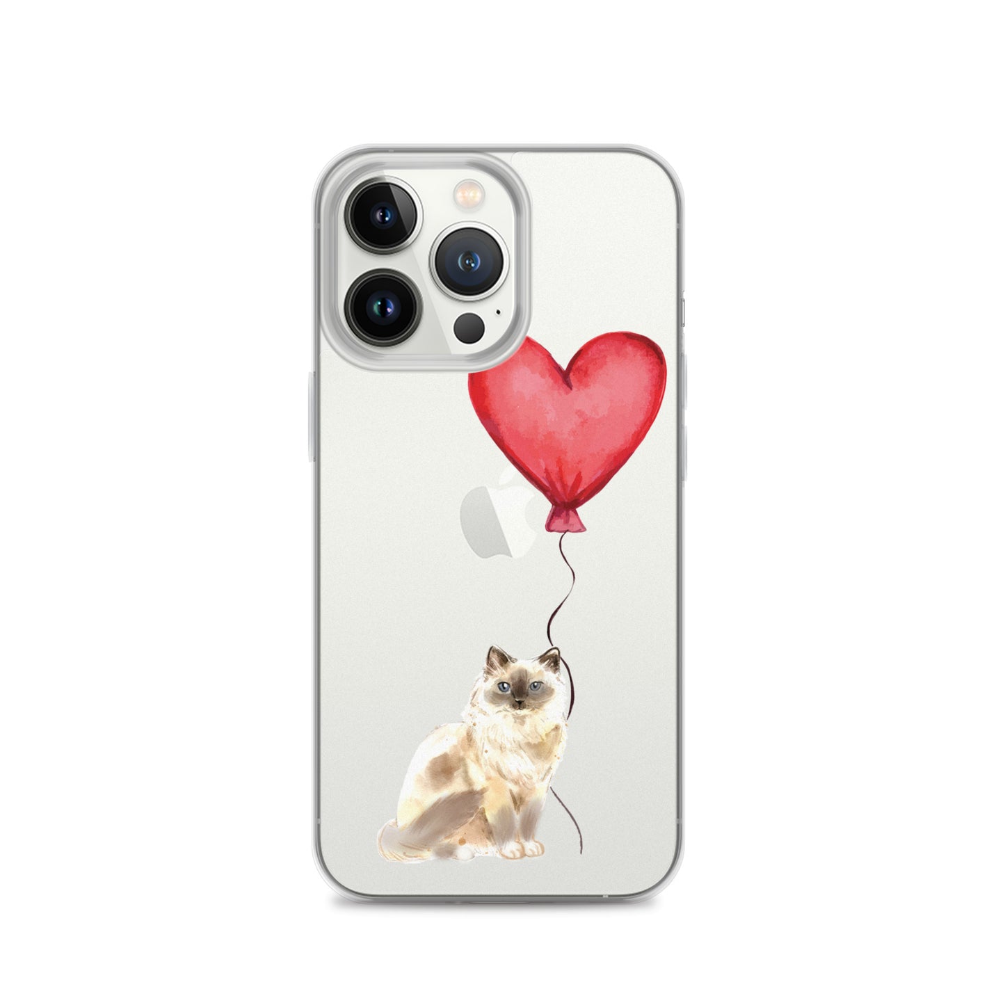 Cat with Balloon Blonde Birman Clear Case for iPhone®