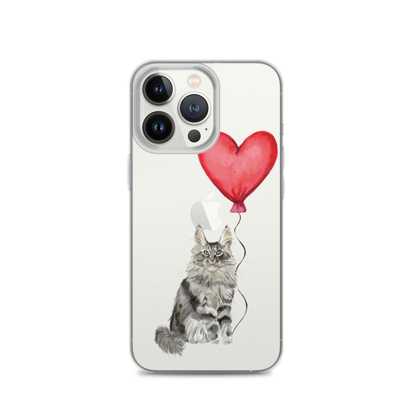 Cat with Balloon Maine Coon Clear Case for iPhone®