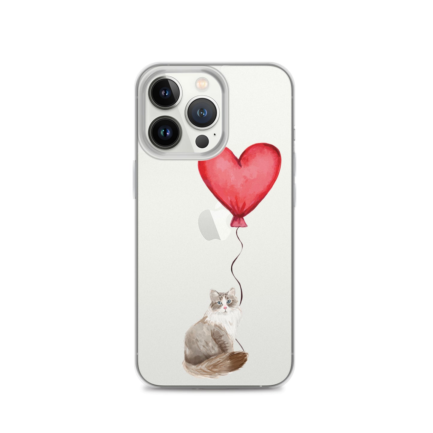 Cat with Balloon Siberian Clear Case for iPhone®