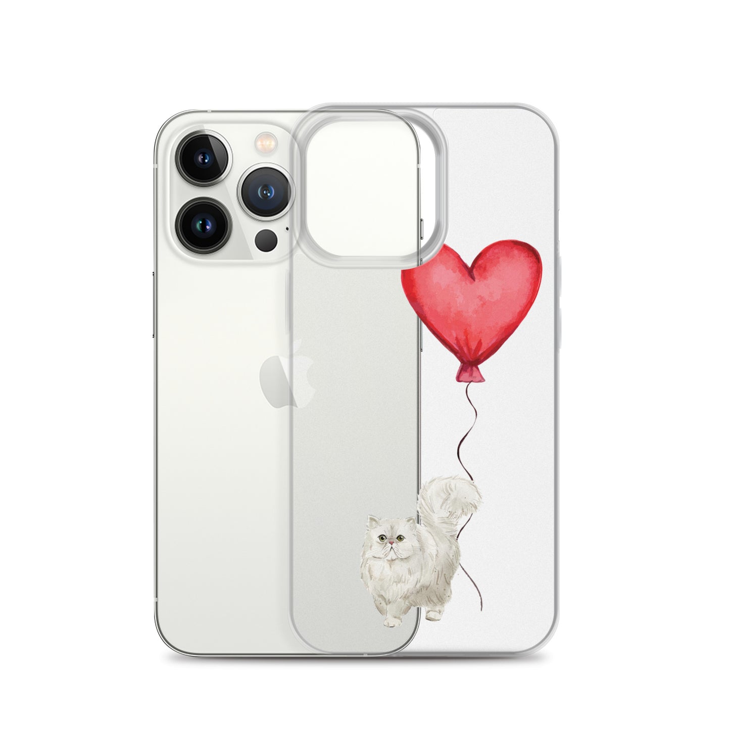 Cat with Balloon Persian Clear Case for iPhone®