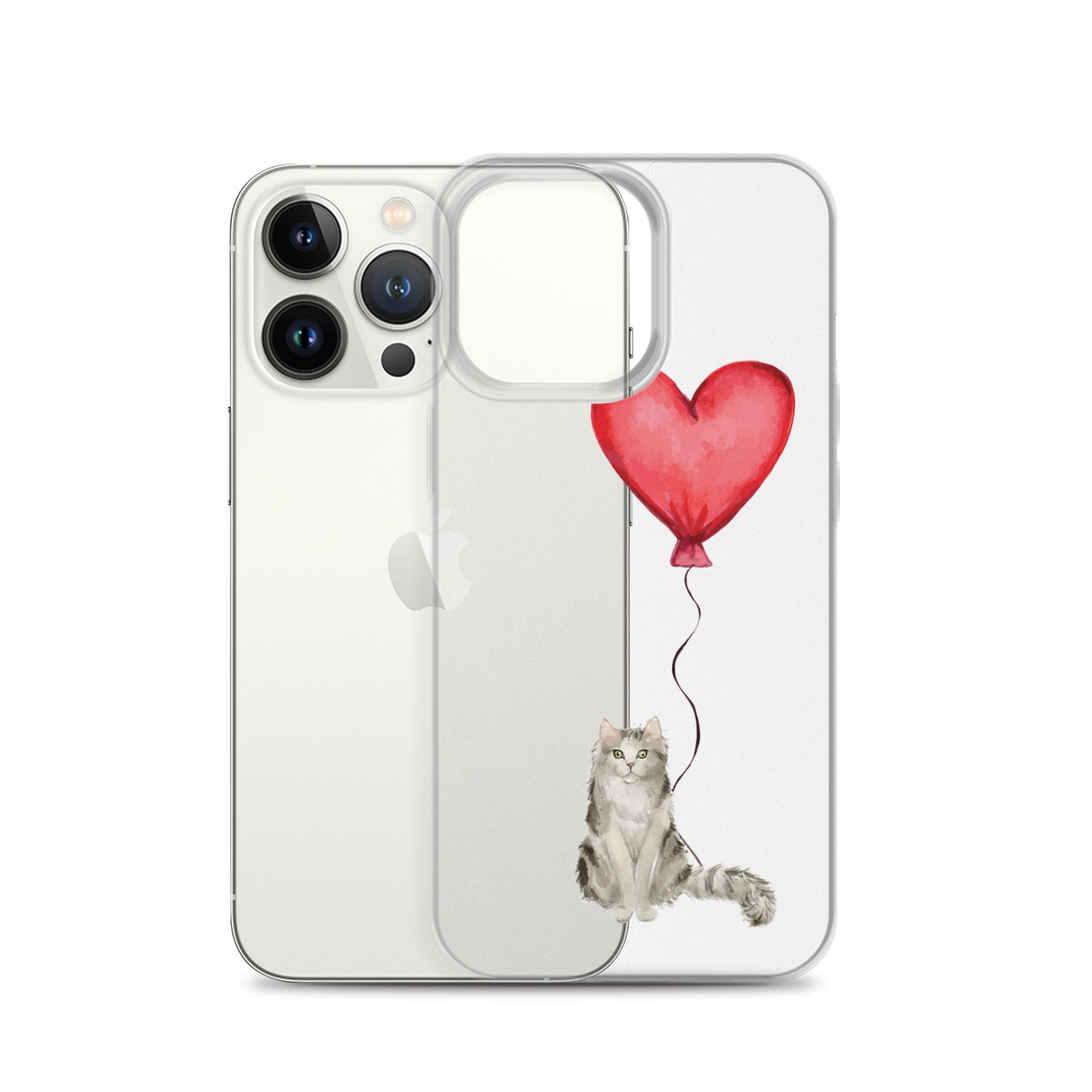 Cat with Balloon Ragamuffin Clear Case for iPhone®