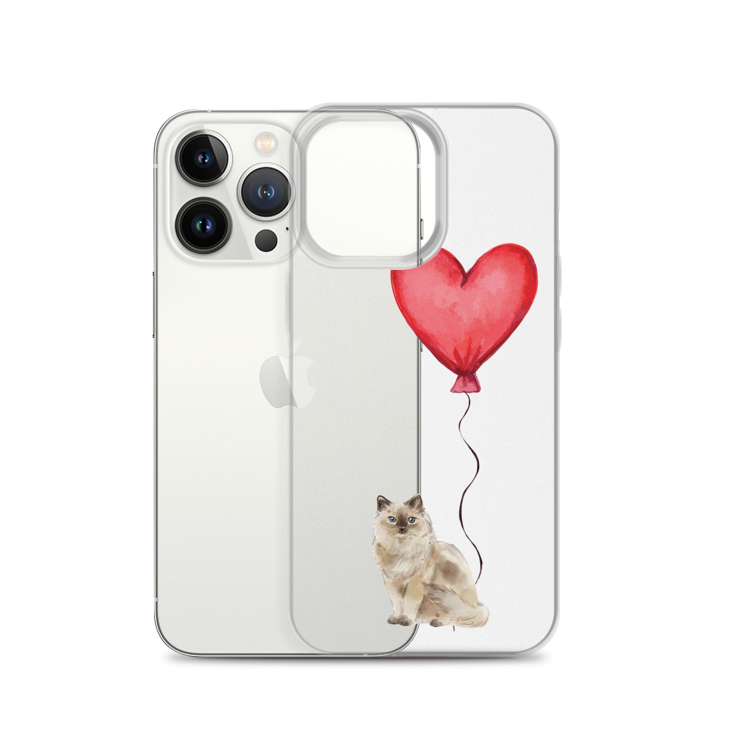 Cat with Balloons Ragdoll Clear Case for iPhone®