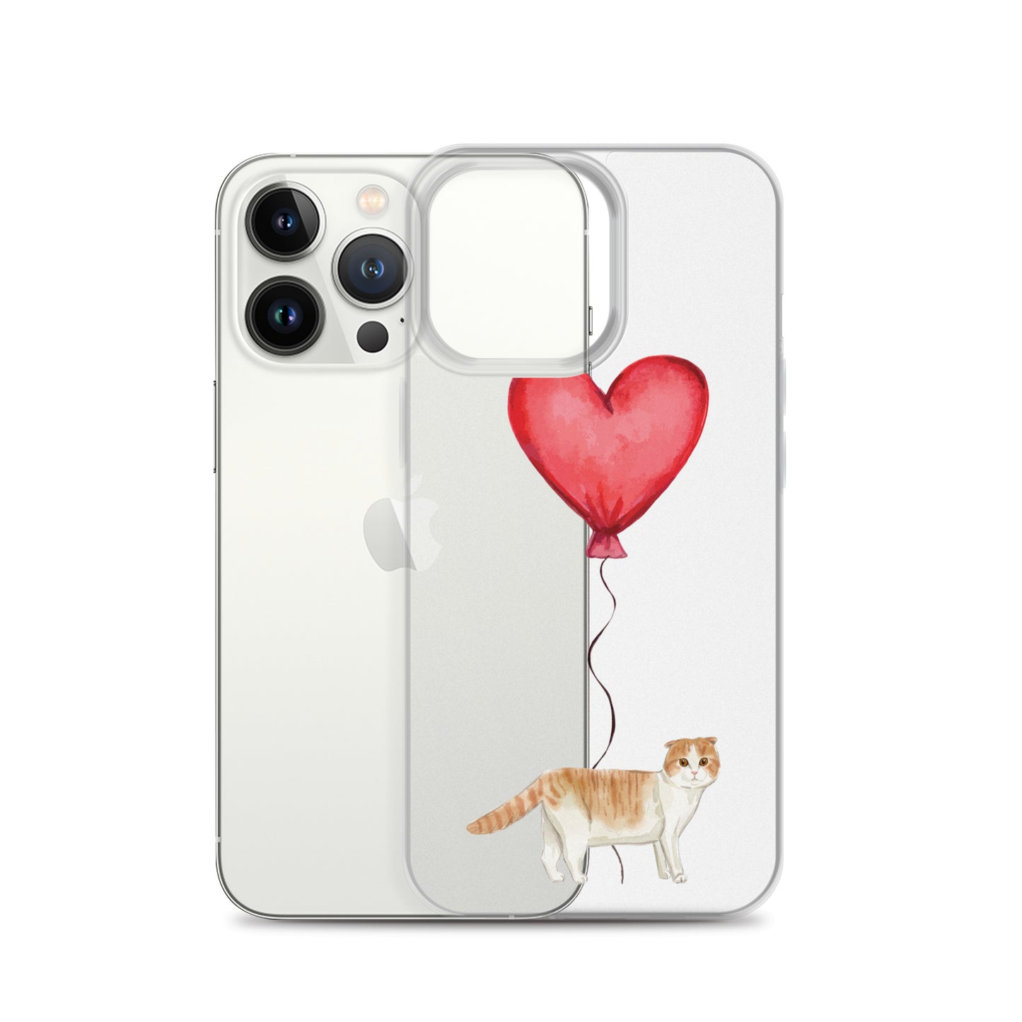 Cat with Balloon Scottish Fold Clear Case for iPhone®