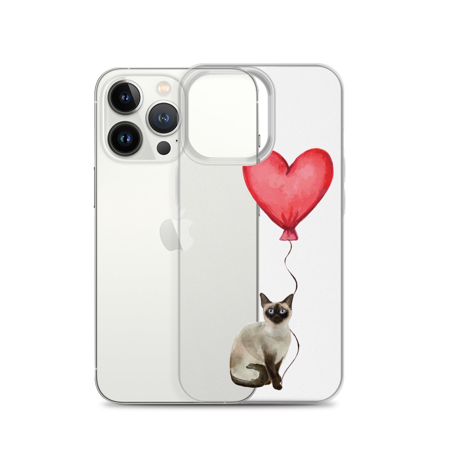 Cat with Balloon Siamese Clear Case for iPhone®