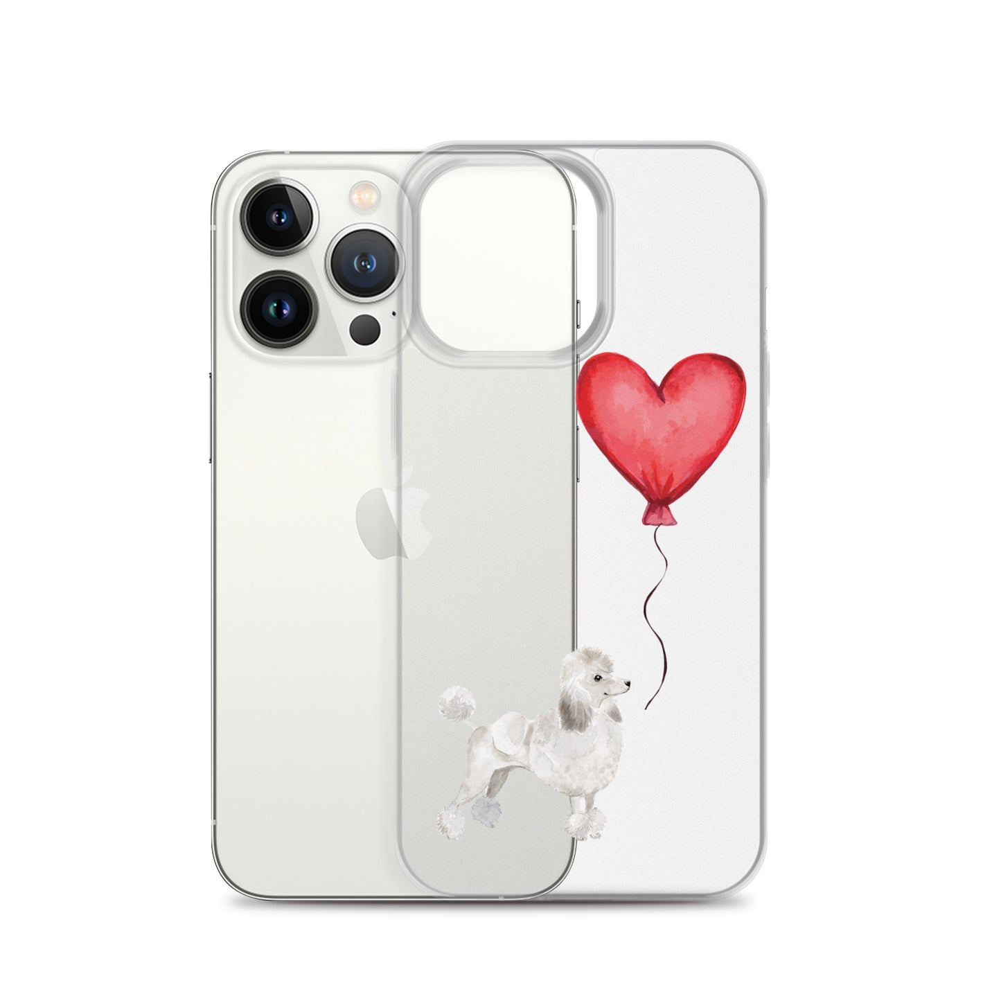 Dog with Balloon White Poodle Clear Case for iPhone®