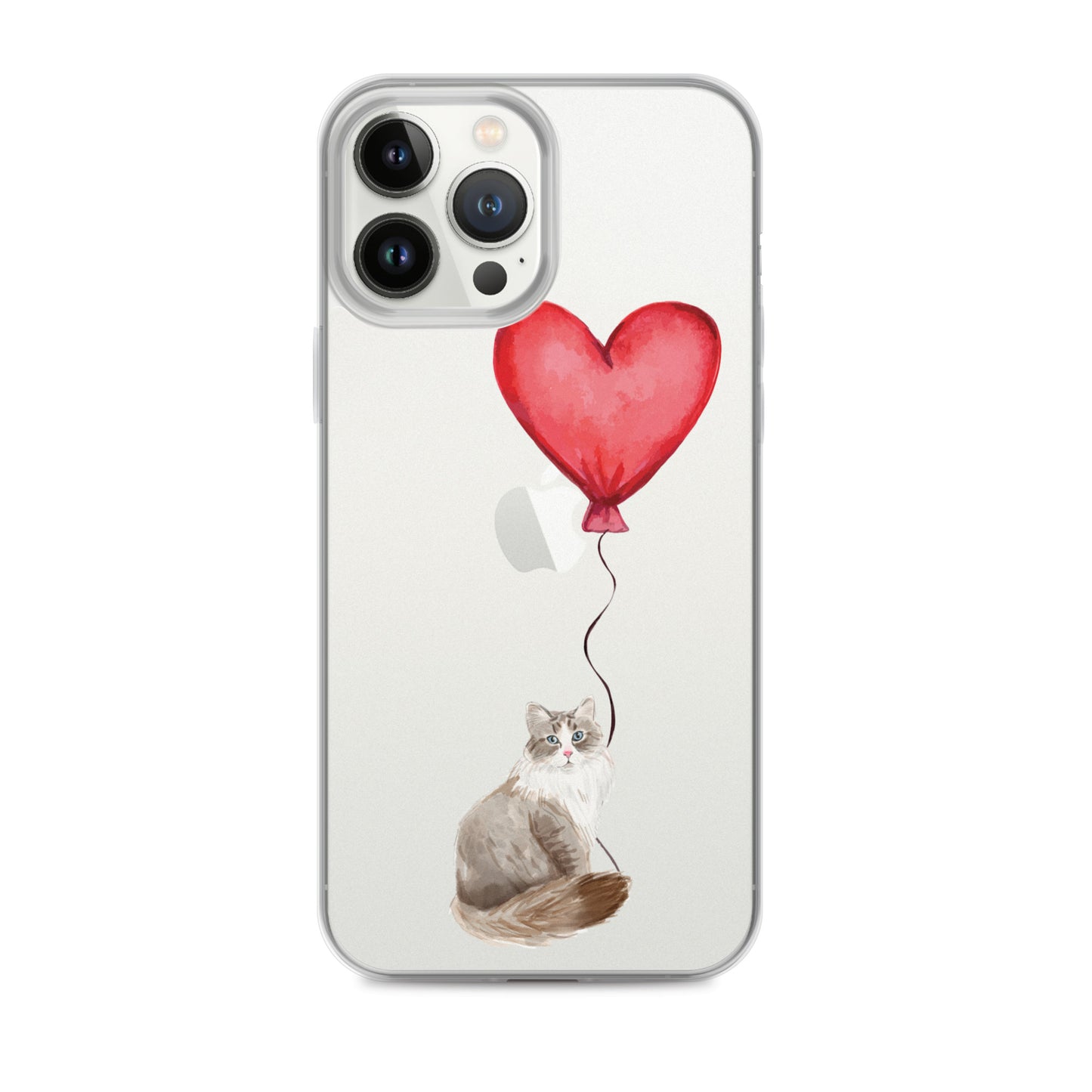 Cat with Balloon Siberian Clear Case for iPhone®