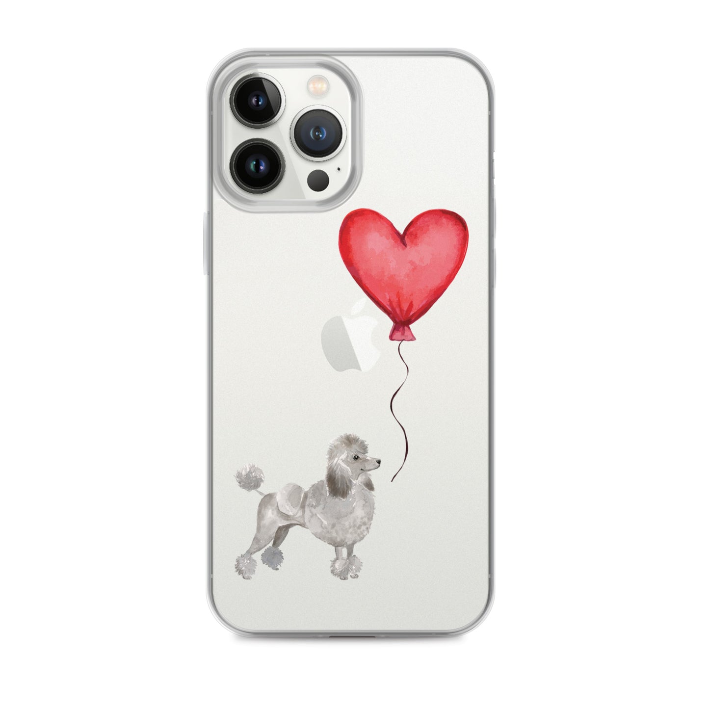 Dog with Balloon Grey Poodle Clear Case for iPhone®