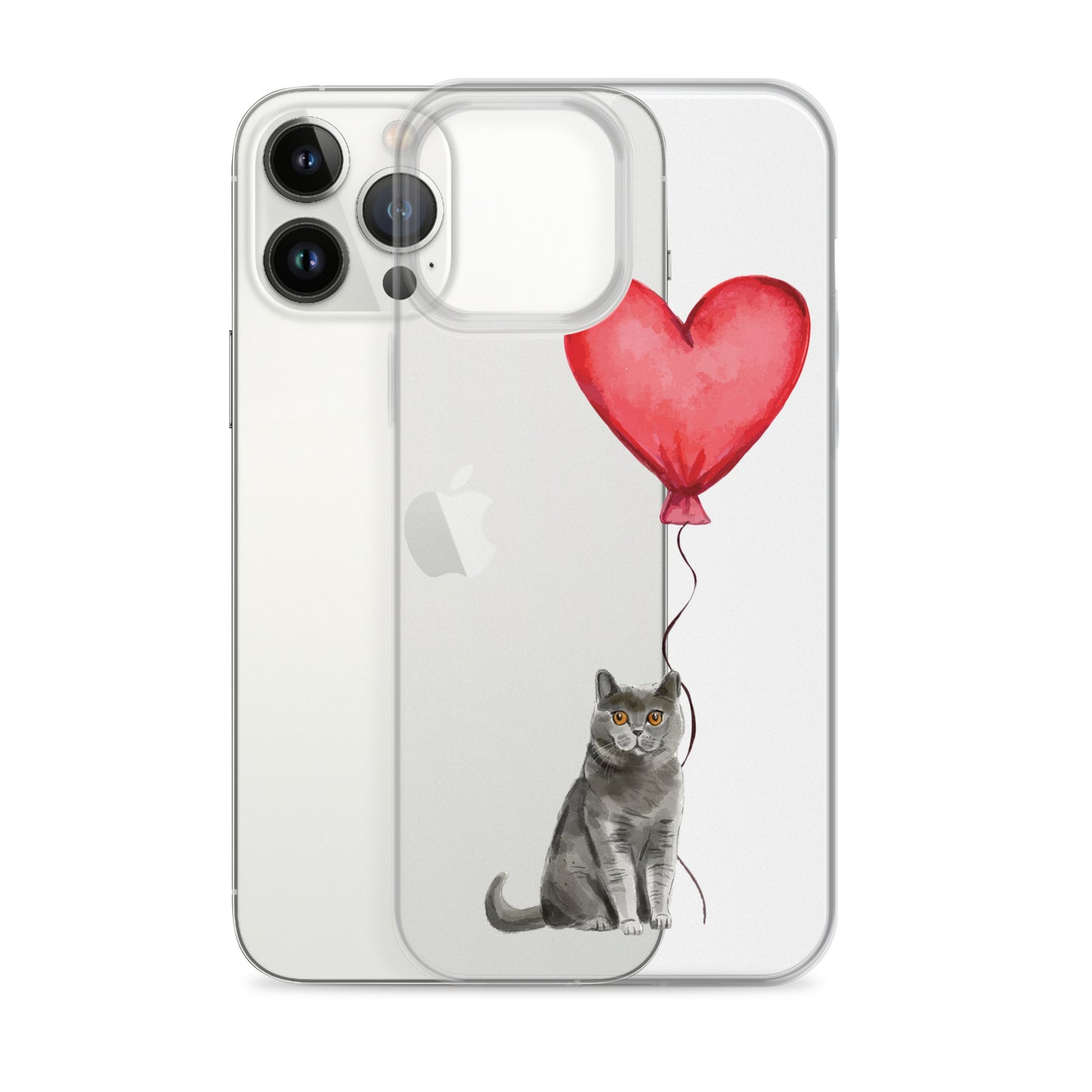 Cat with Balloon British Shorthair Clear Case for iPhone®