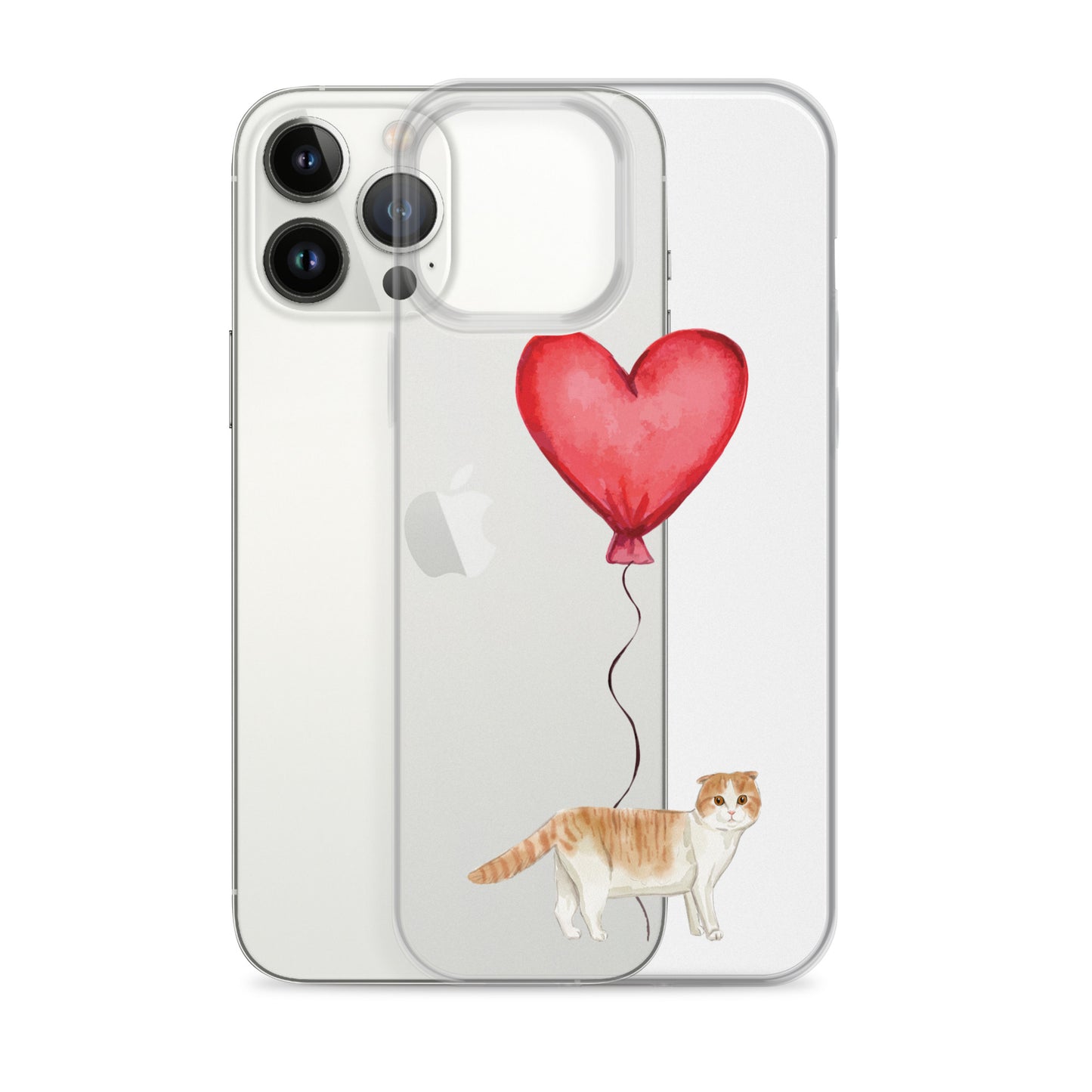 Cat with Balloon Scottish Fold Clear Case for iPhone®