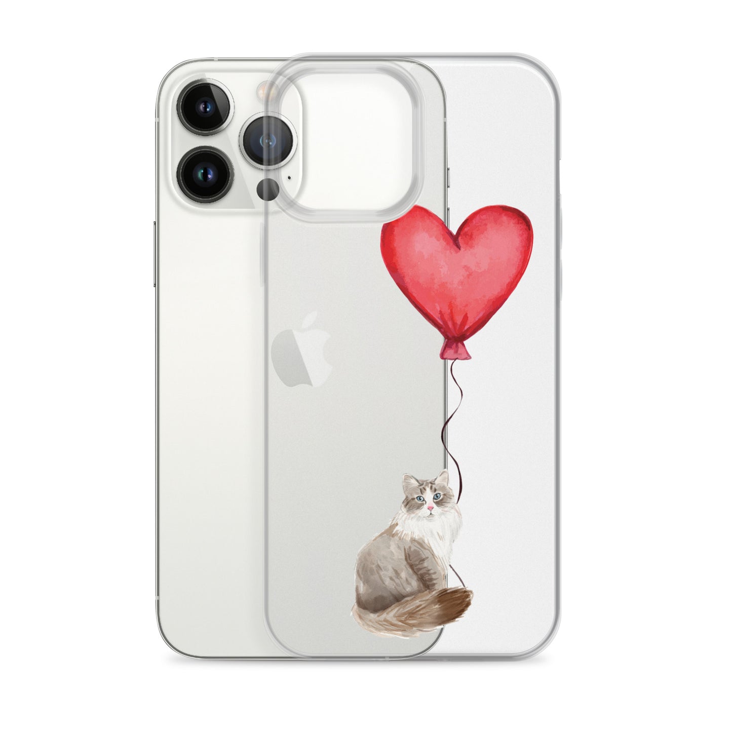 Cat with Balloon Siberian Clear Case for iPhone®