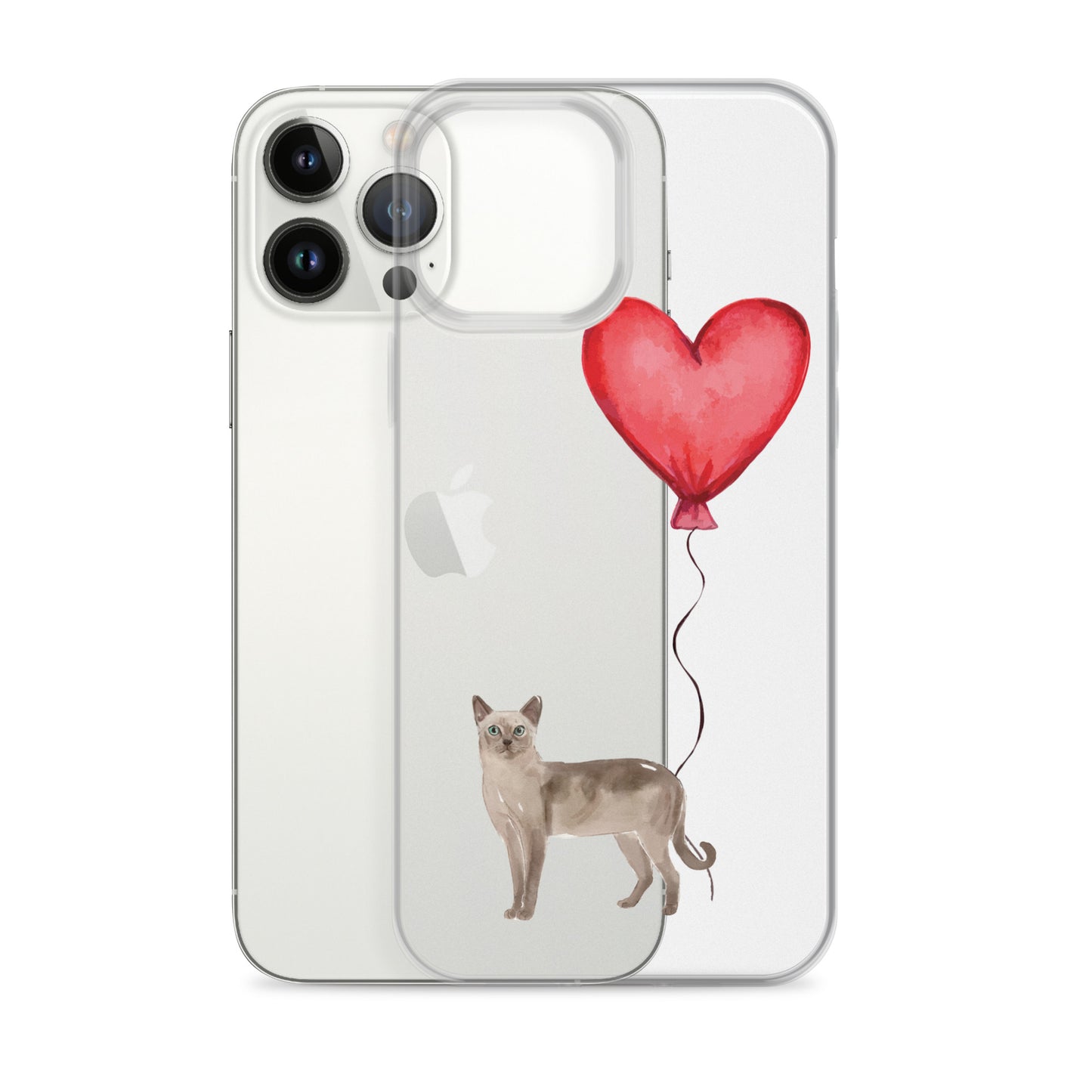 Cat with Balloon Tonkinese Clear Case for iPhone®